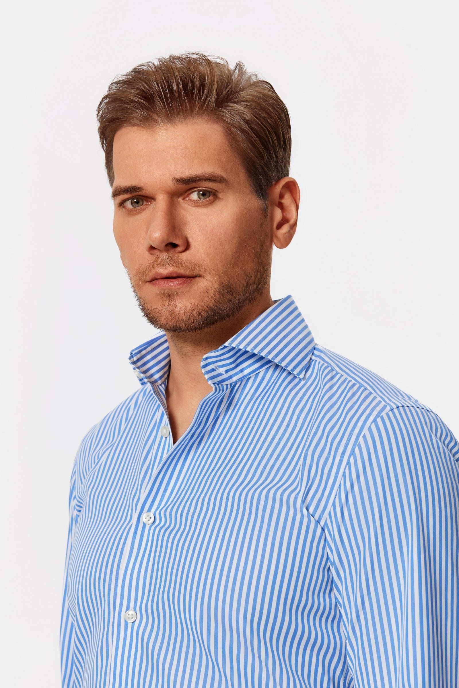 Brentley Blue Stripe Poplin Shirt