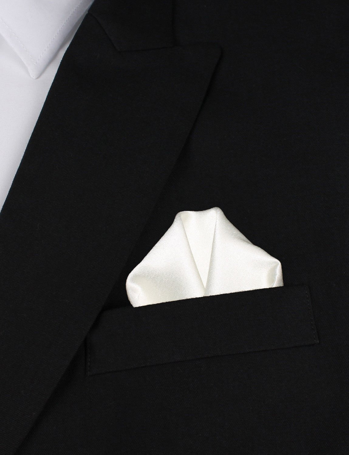 Ivory Satin Pocket Square