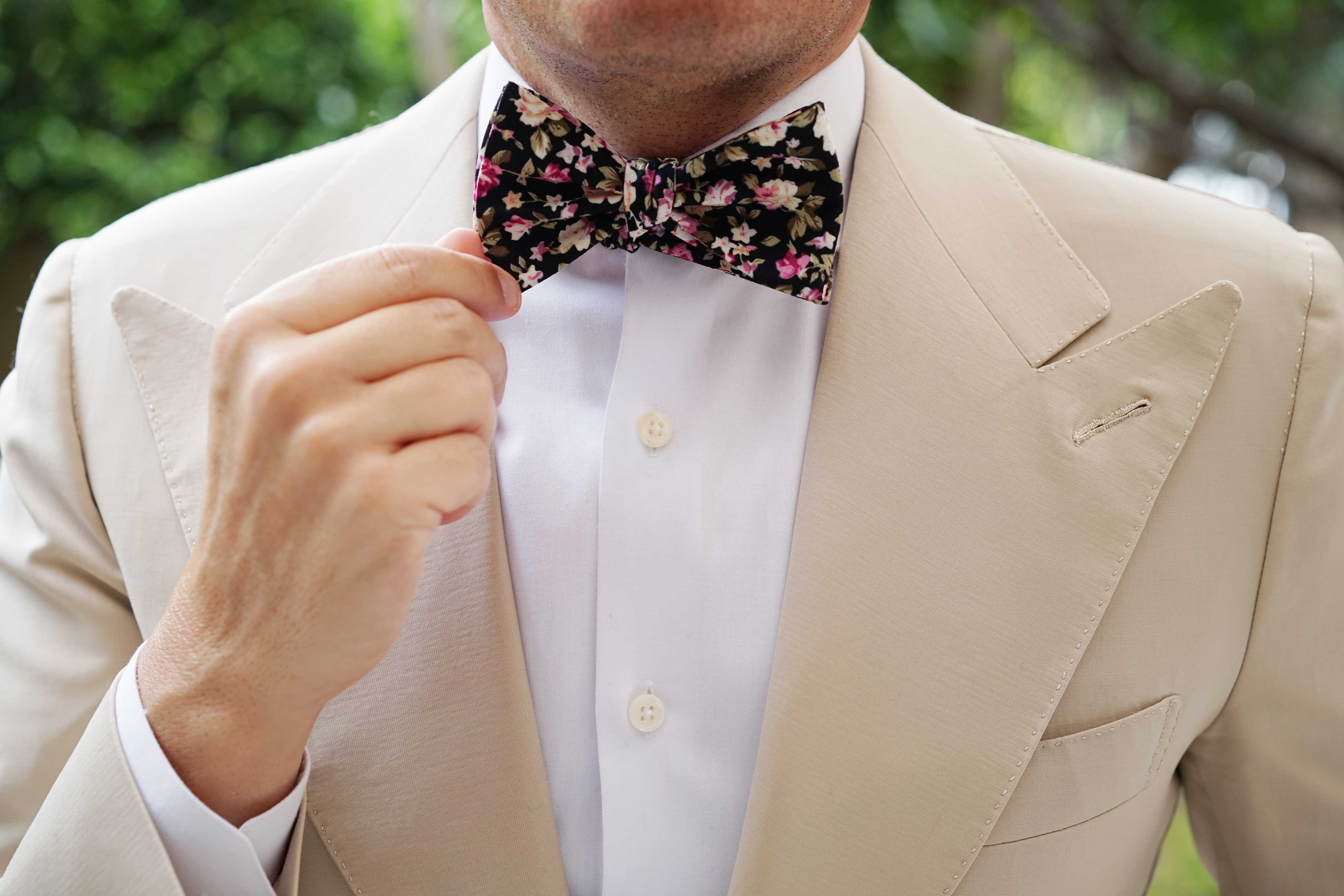 Bucharest Blossom Floral Self Bow Tie