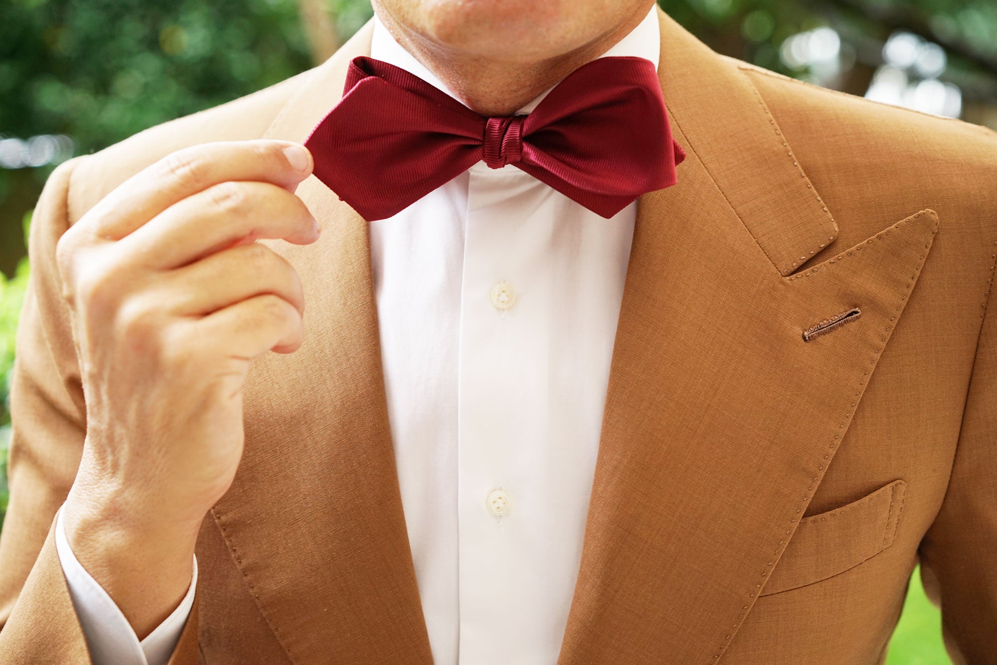 Dark Maroon Self Tie Diamond Tip Bow Tie