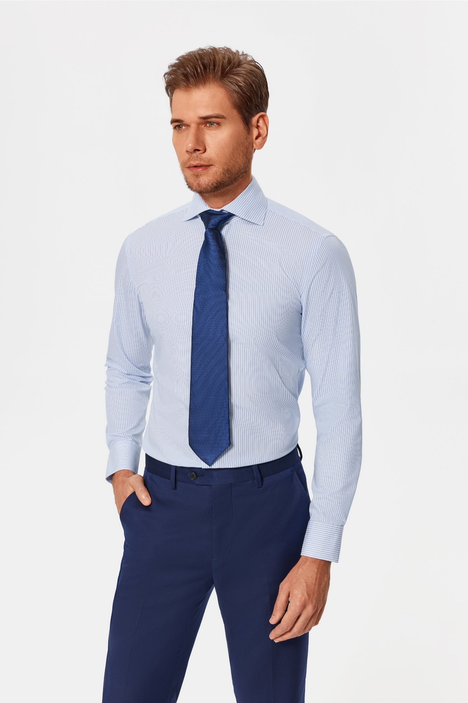 Bacci Blue Stripe Poplin Shirt