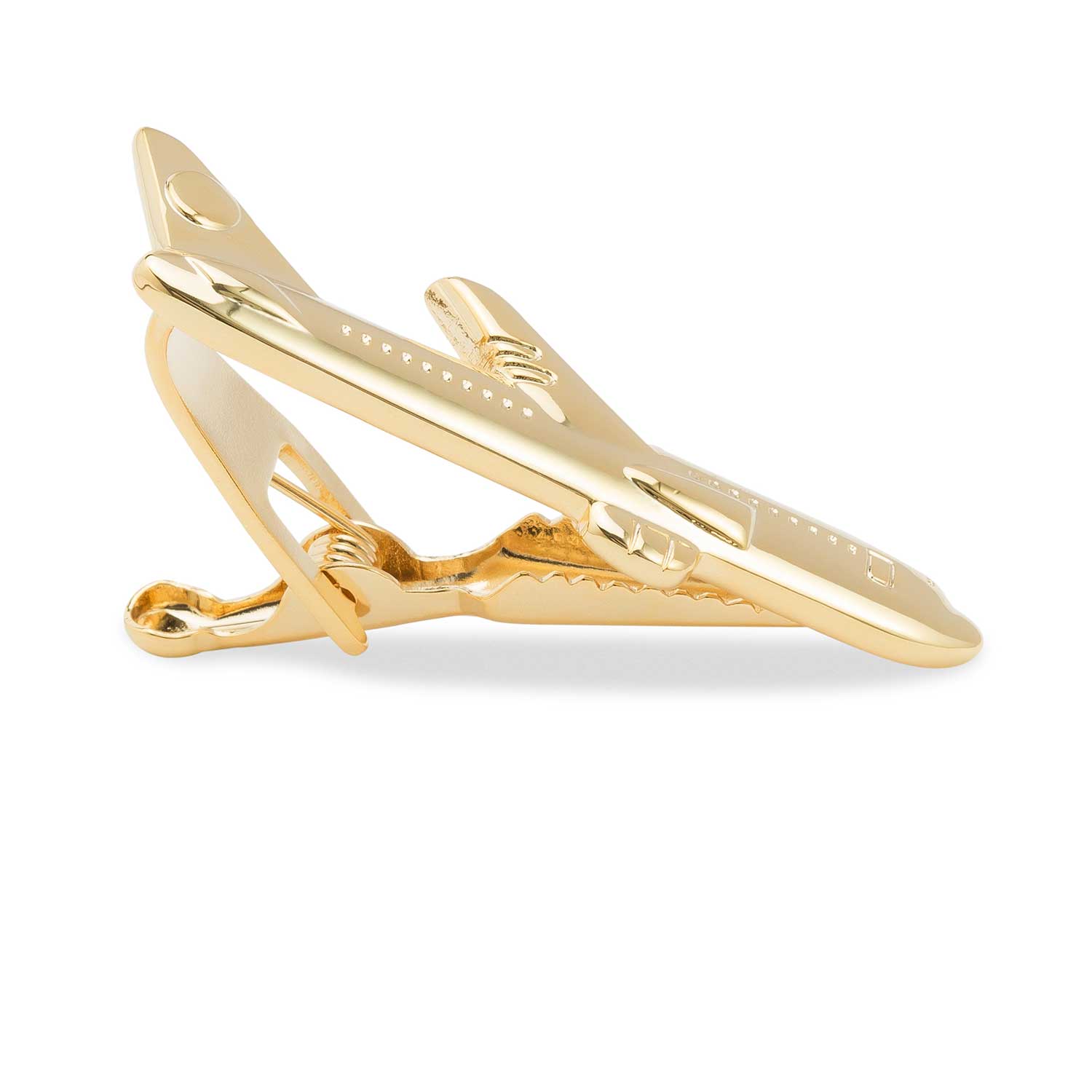 Gold Airplane Tie Bar