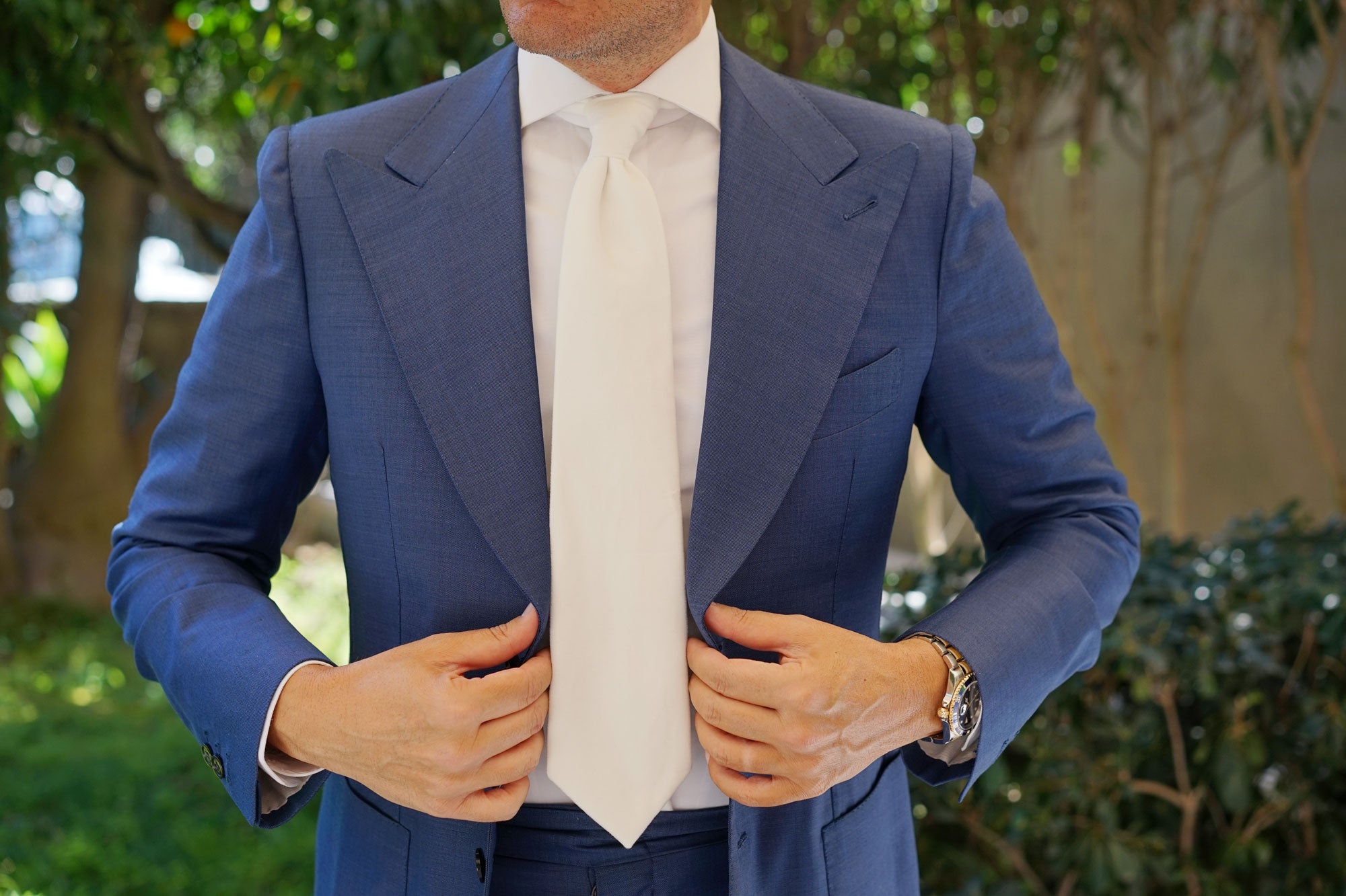 White Velvet Necktie