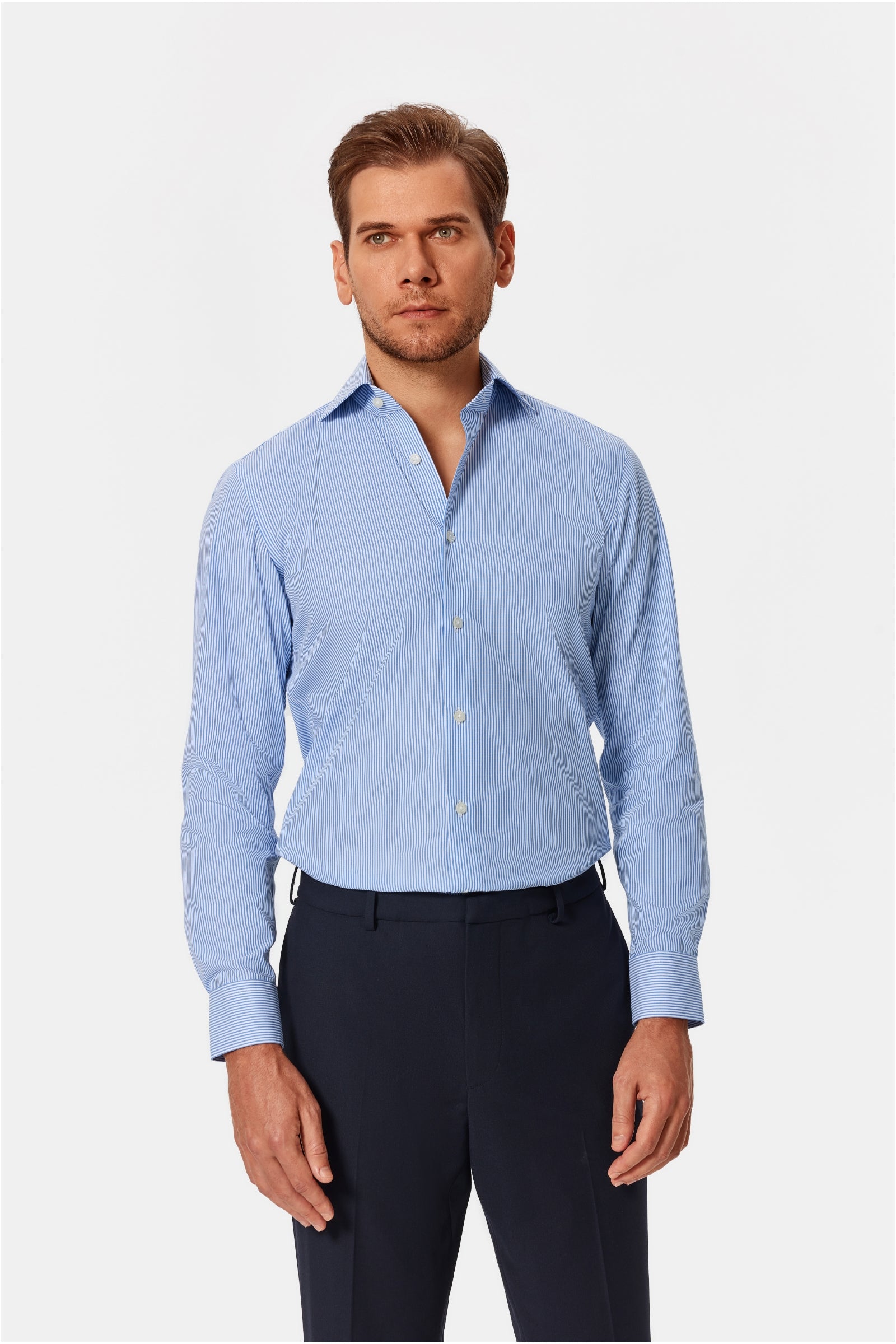 Bachman Blue Stripe Poplin Shirt