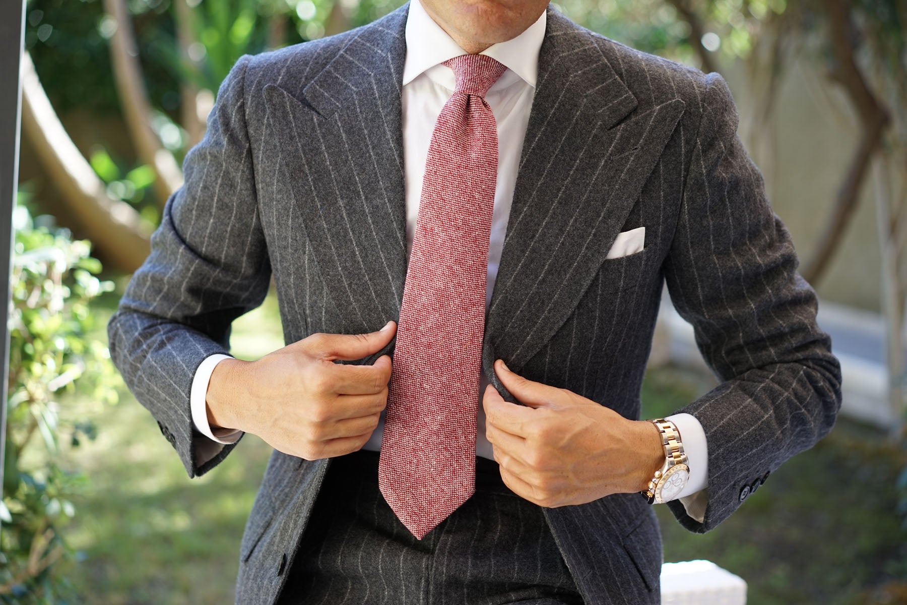 Burgundy Sharkskin Tie