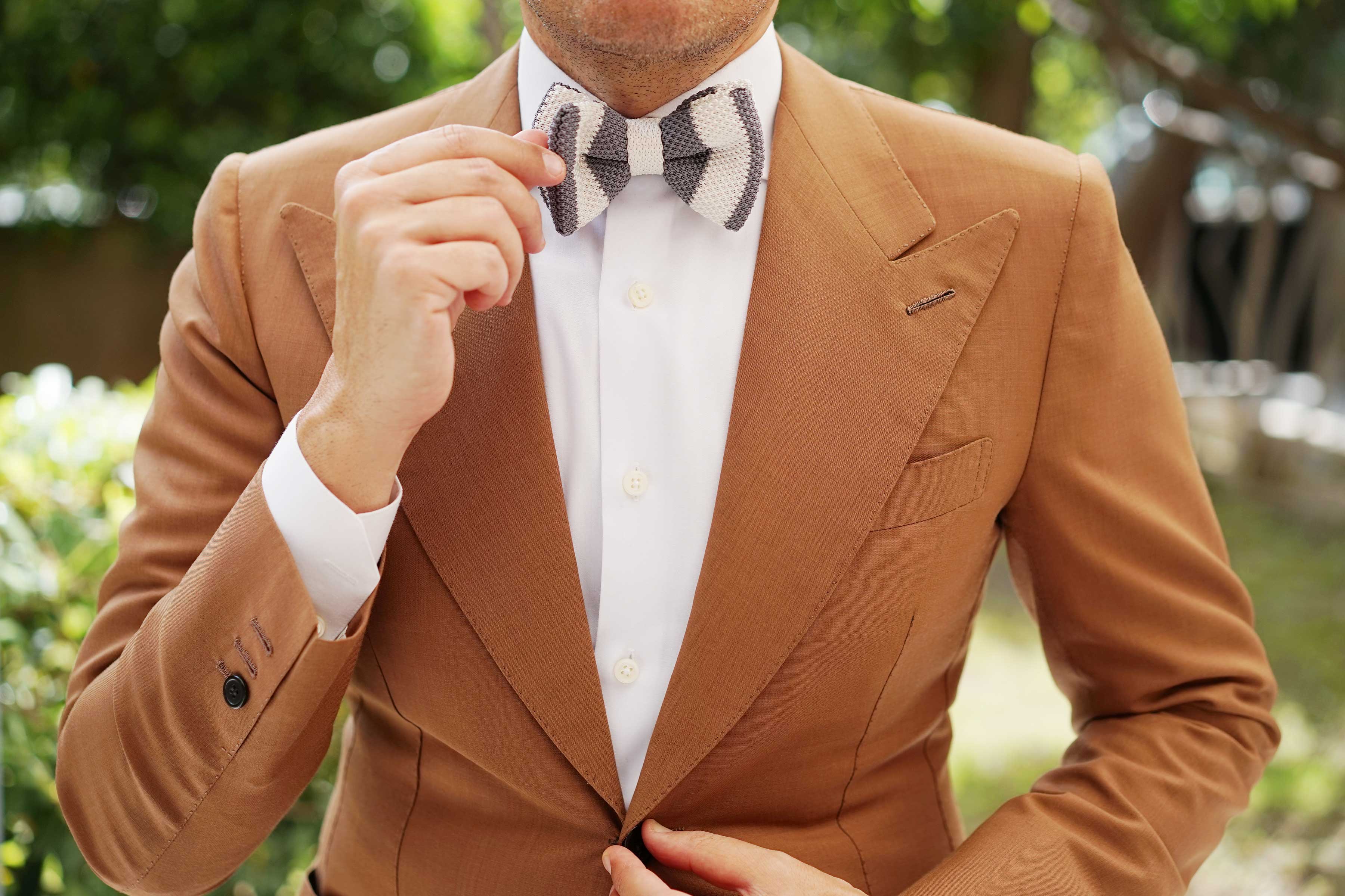 The White Walker Grey Knitted Bow Tie