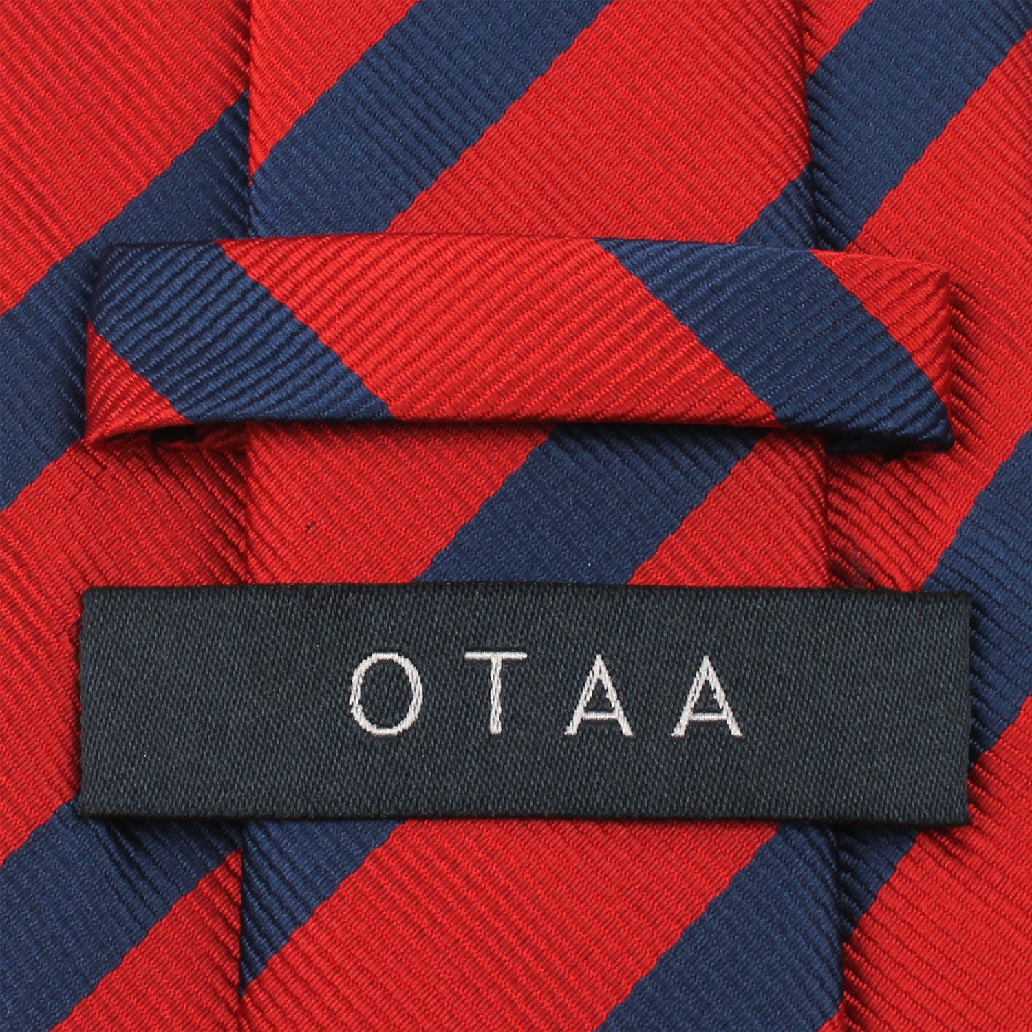 Red and Navy Blue Striped Tie