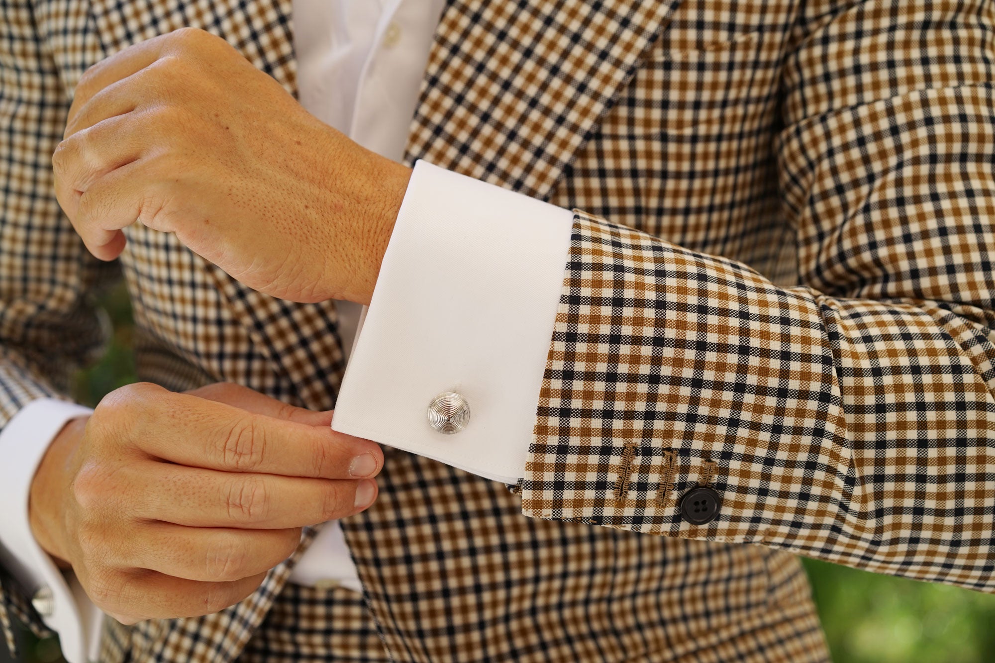 Silver Etched Cufflinks