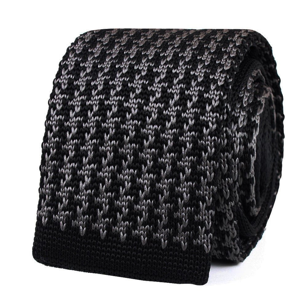 Hattori Hanzo Grey Houndstooth Knitted Tie