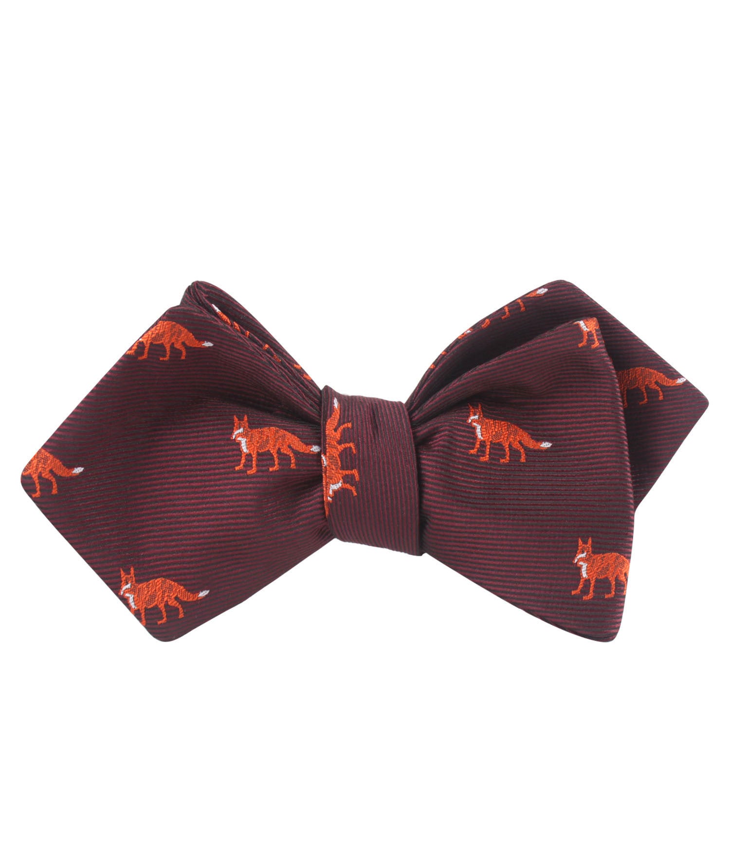 Burgundy Fox Diamond Self Bow Tie