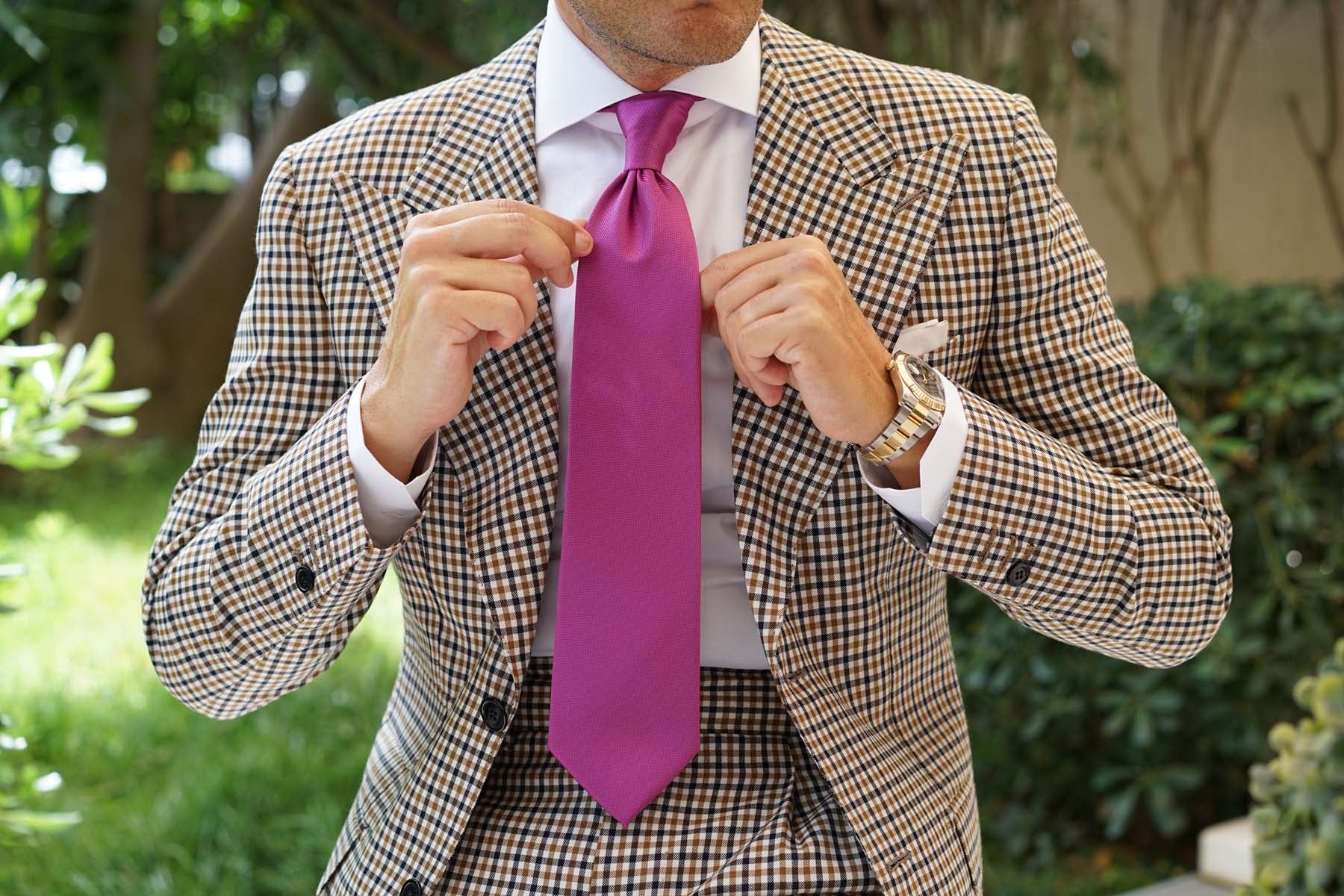 Wild Orchid Purple Weave Necktie