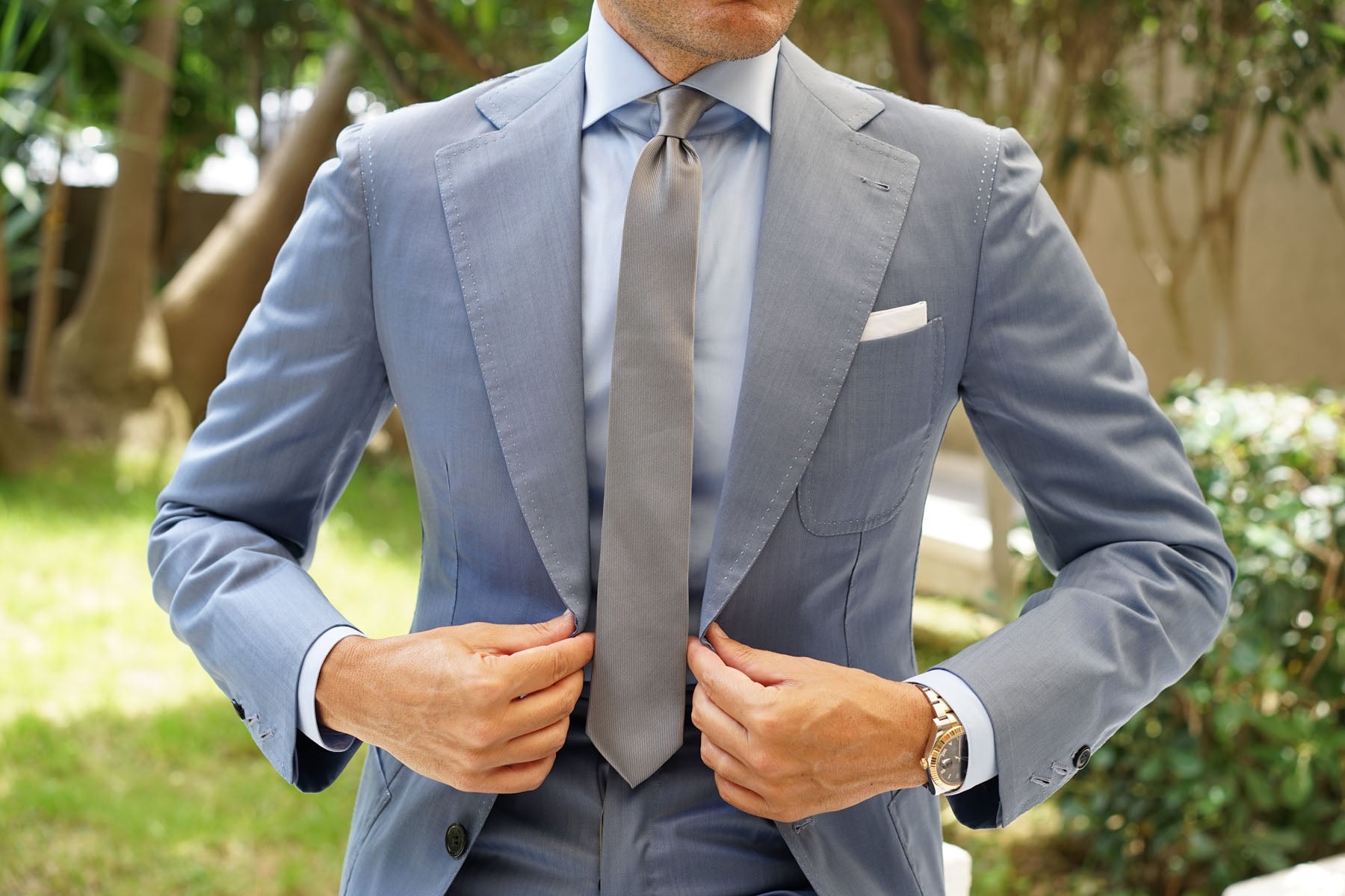 Silver Skinny Tie