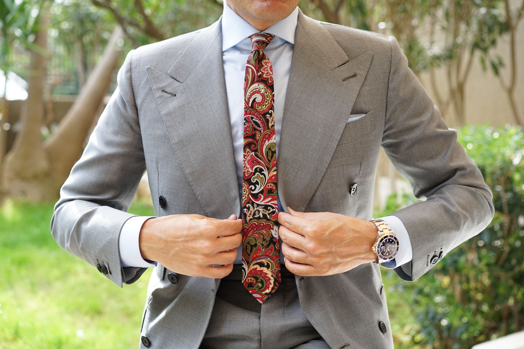 Sao Paulo Paisley Red Skinny Tie