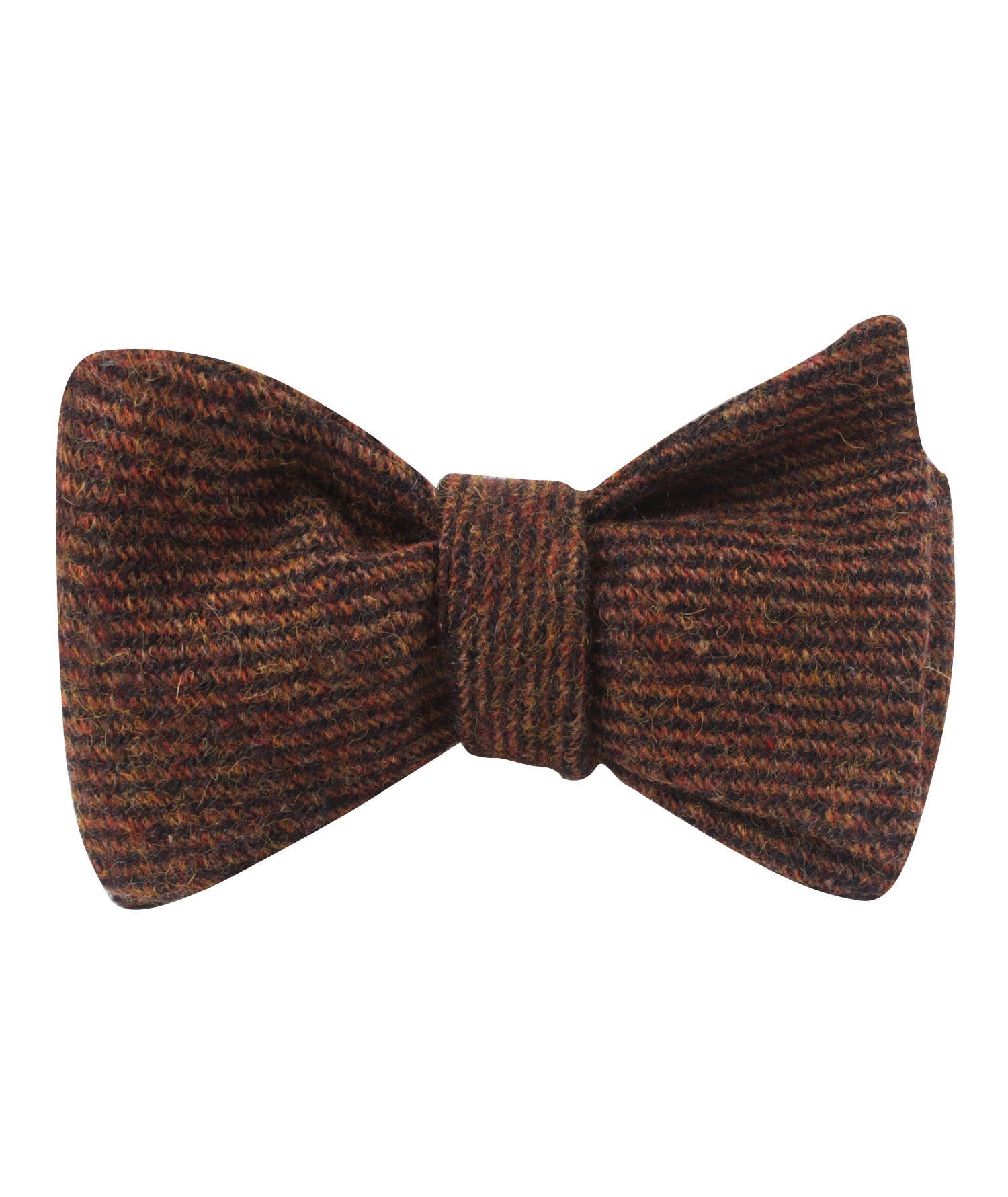 Chocolate Brown Striped Wool Self Bow Tie