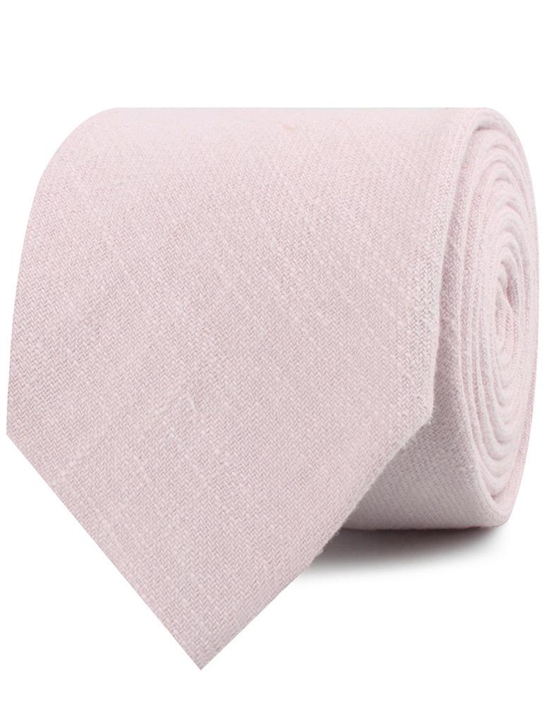 Maldivian Blush Pink Linen Necktie