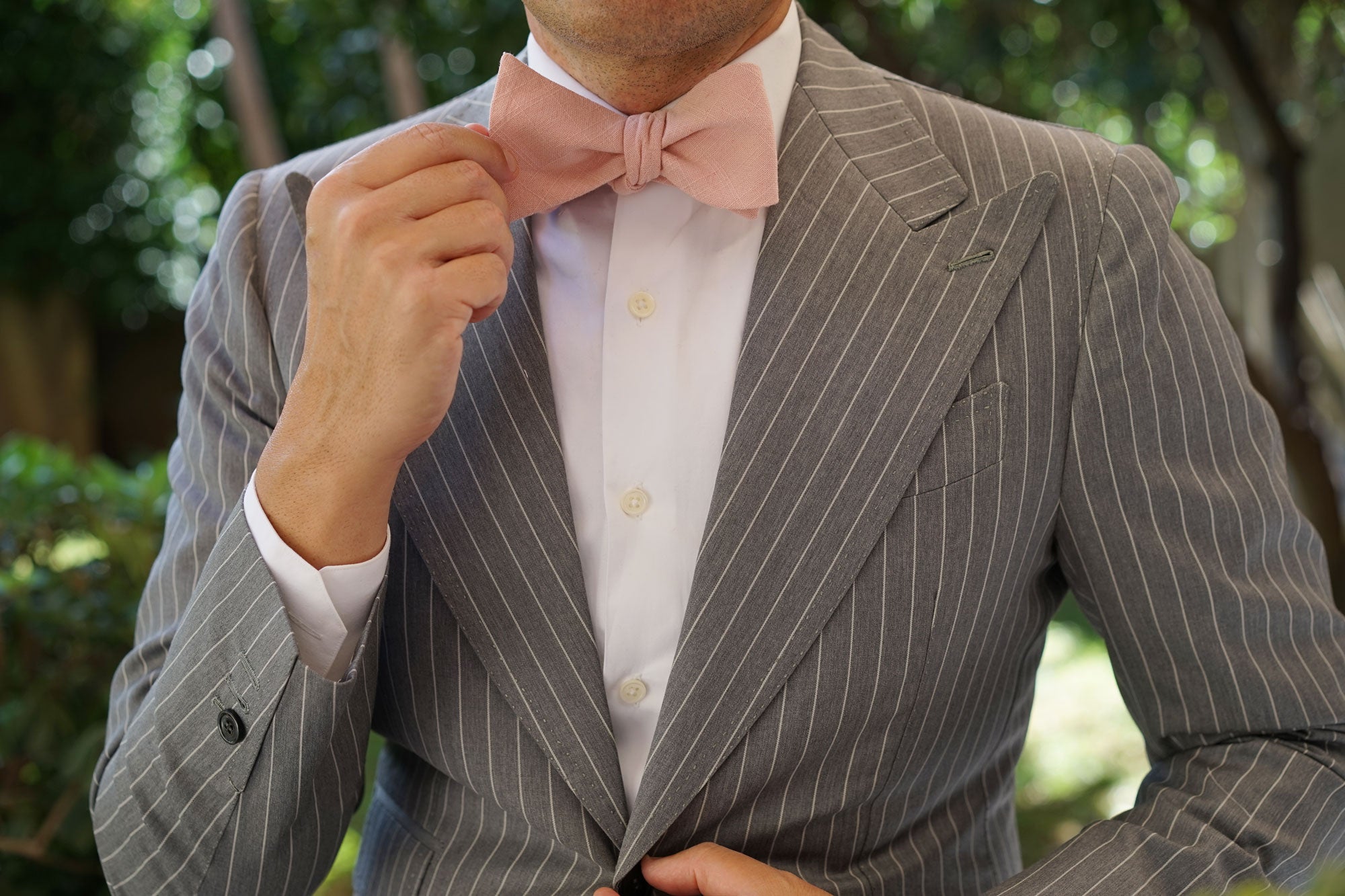 Dusty Rose Pink Self Bow Tie