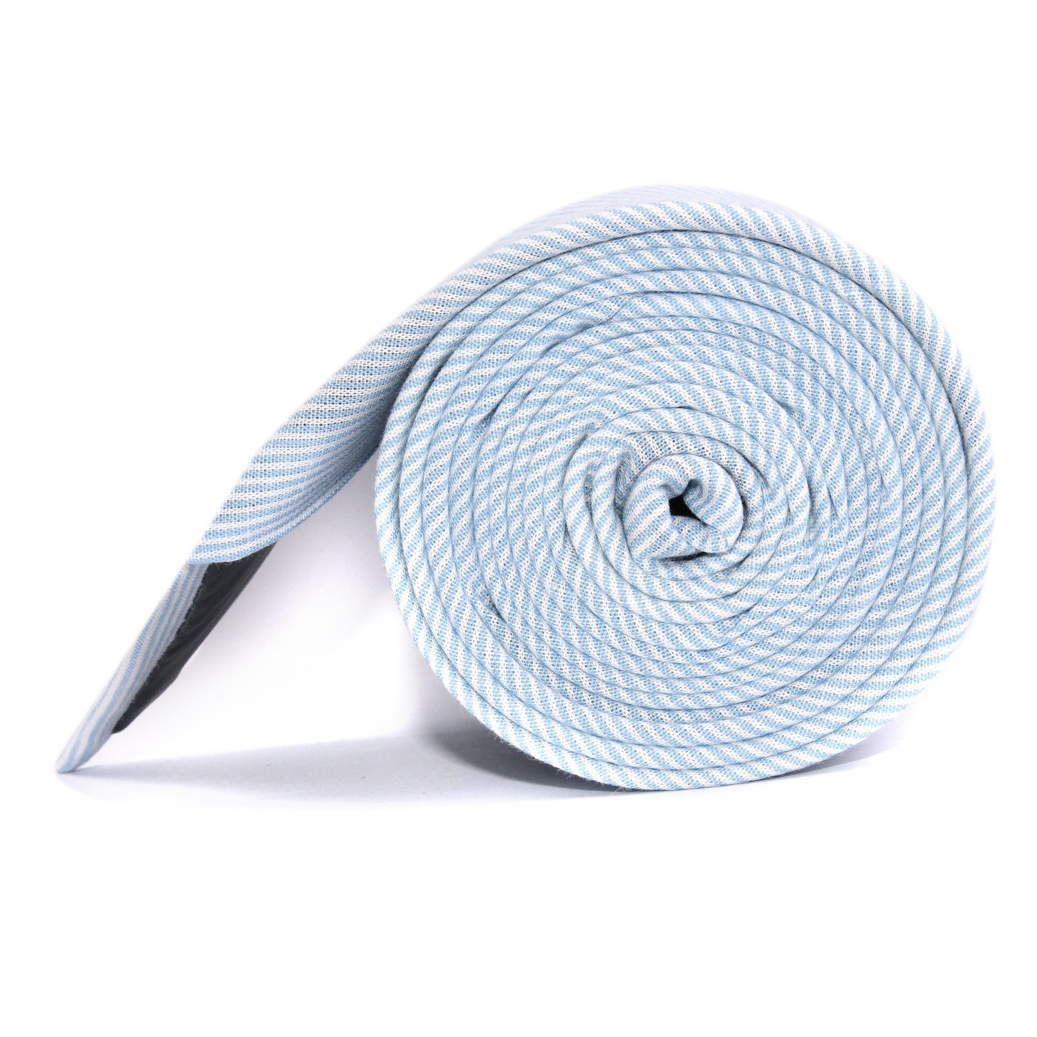 Light Blue and White Pinstripes Cotton Skinny Tie