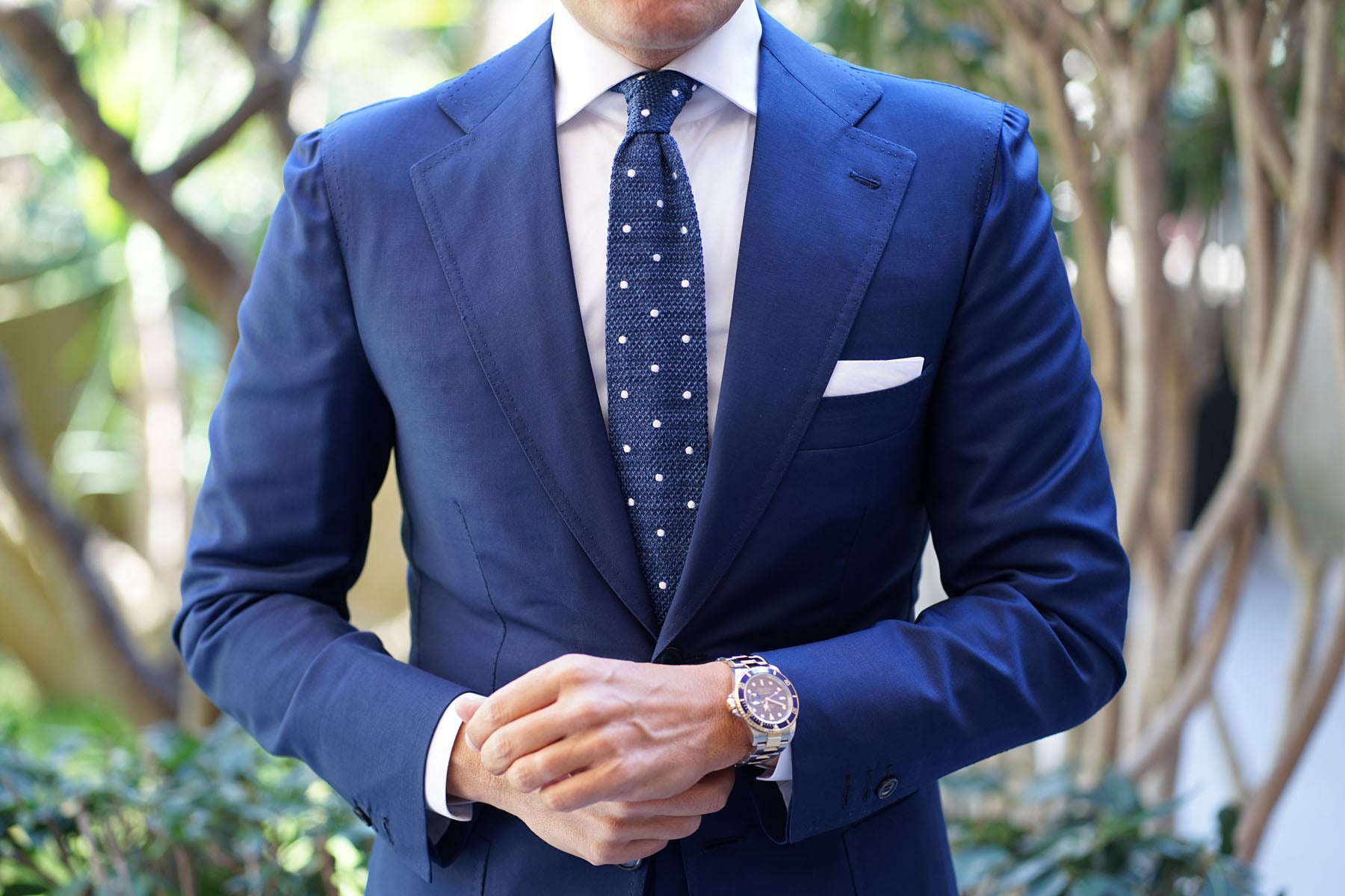 Blue Lagoon Polka Dot Knitted Tie