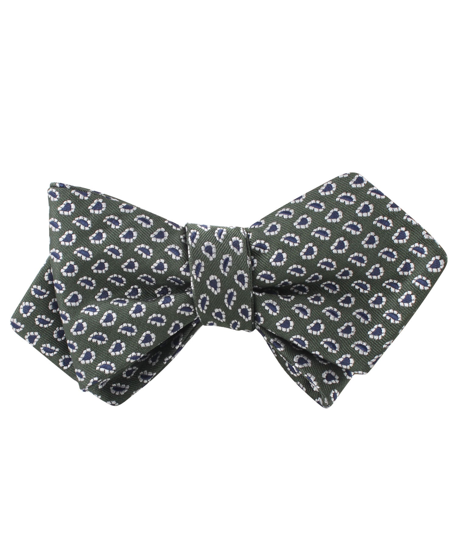 Forest Green Paisley Diamond Self Bow Tie