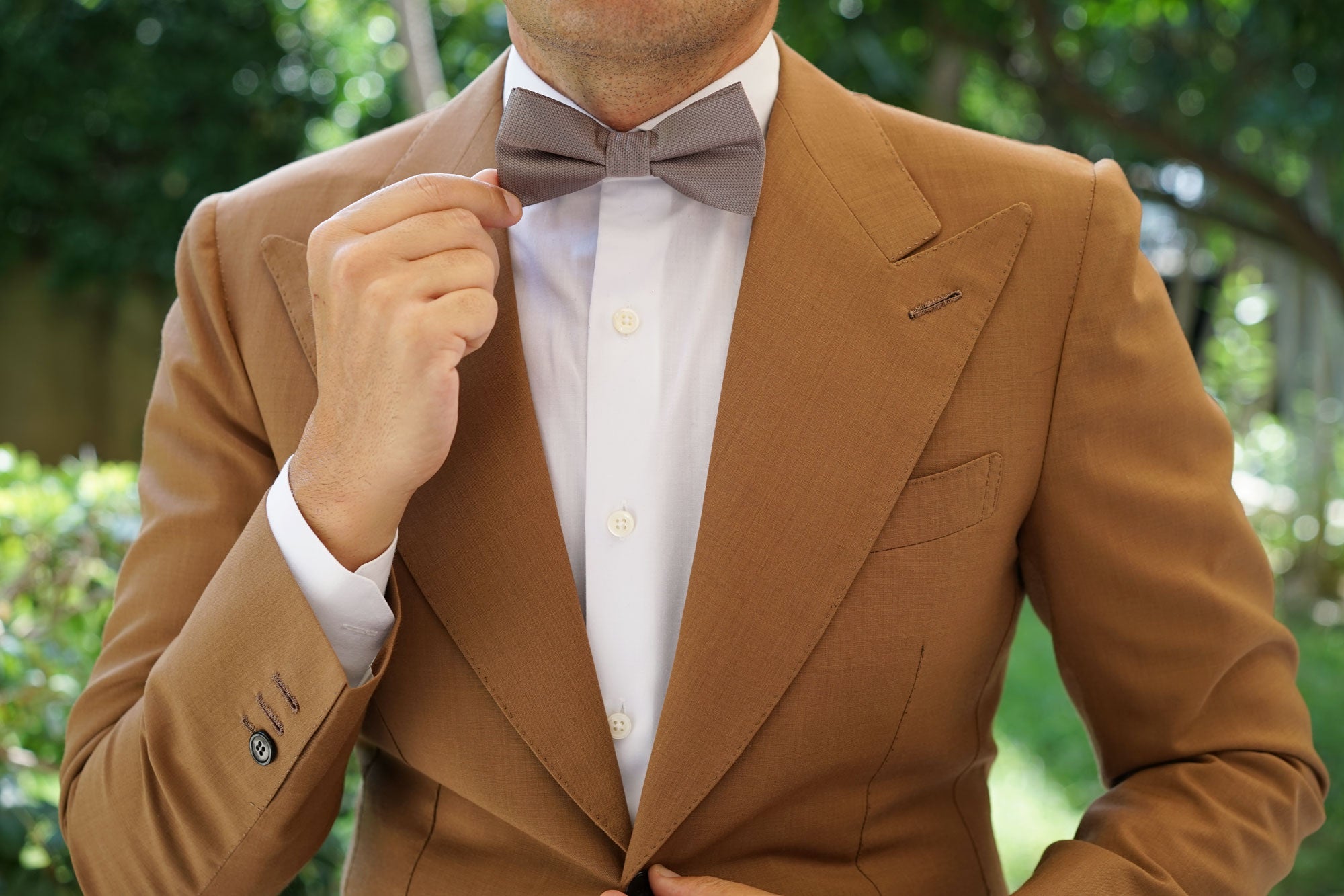 Portobello Beige Weave Bow Tie