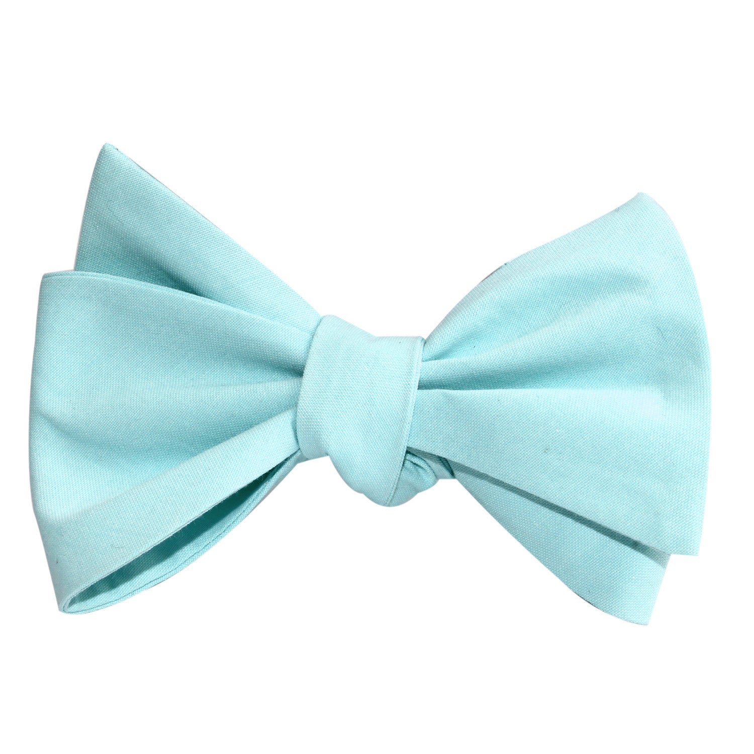 Mint Blue Cotton Self Tie Bow Tie