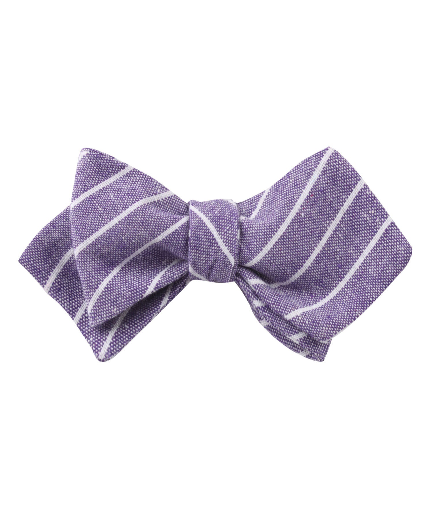 Tyrian Linen Purple Pinstripe Diamond Self Bow Tie