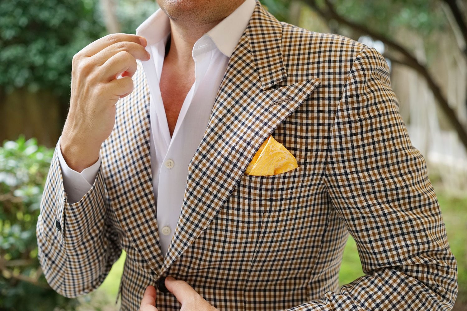 Tuscan Sun Yellow Paisley Pocket Square