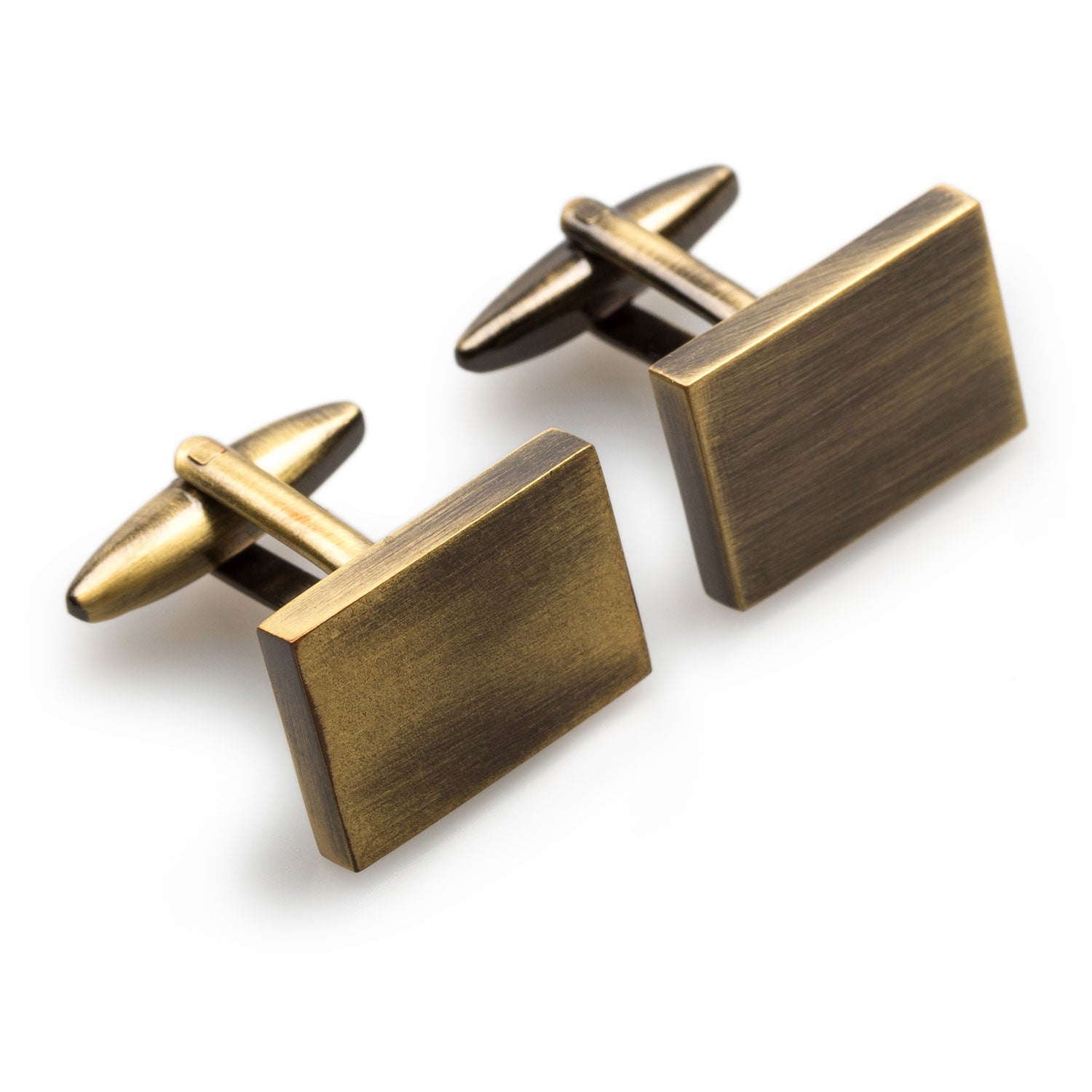 Classic Antique Brass Rectangle Cufflinks