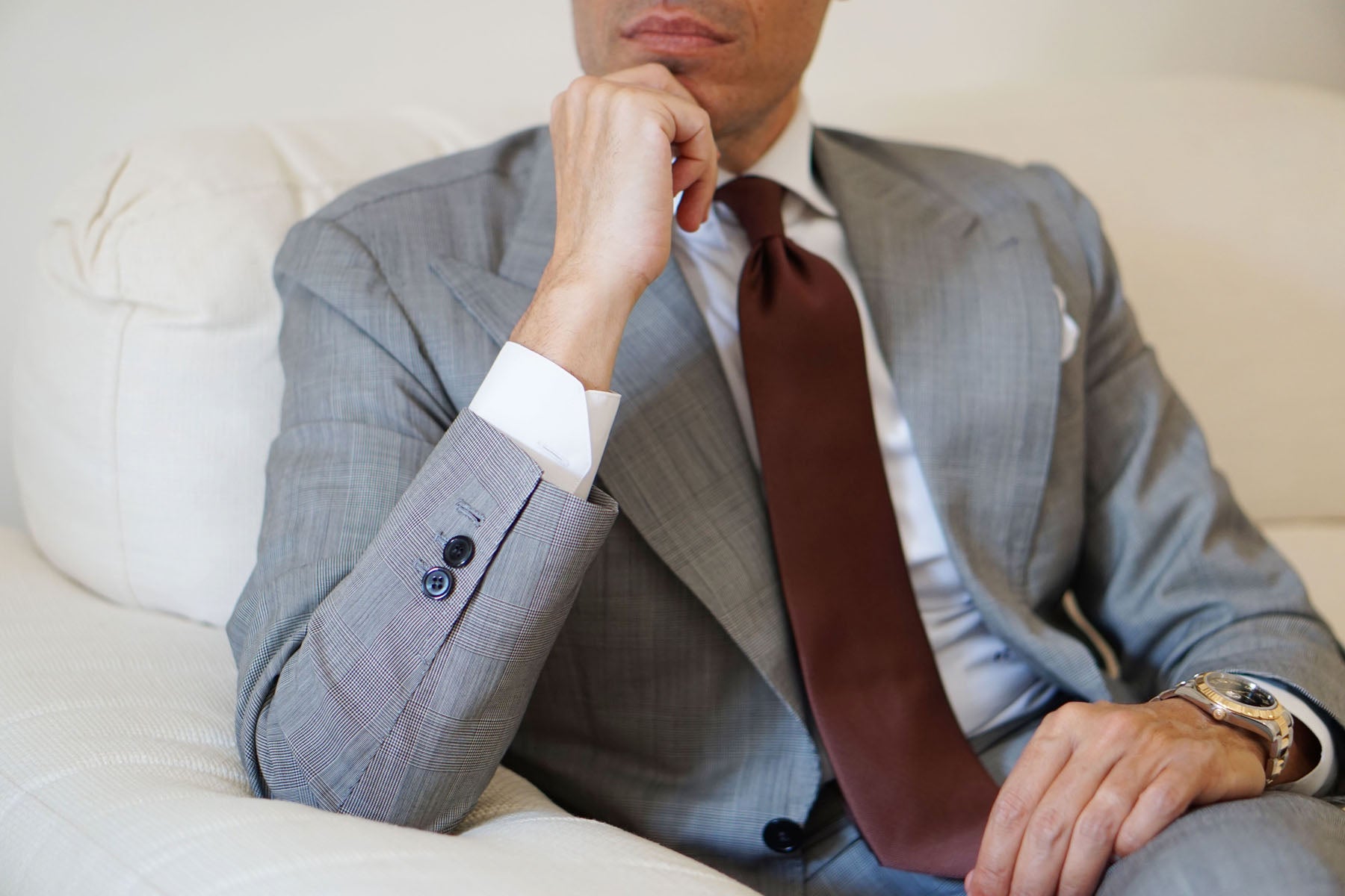 Dark Brown Weave Necktie