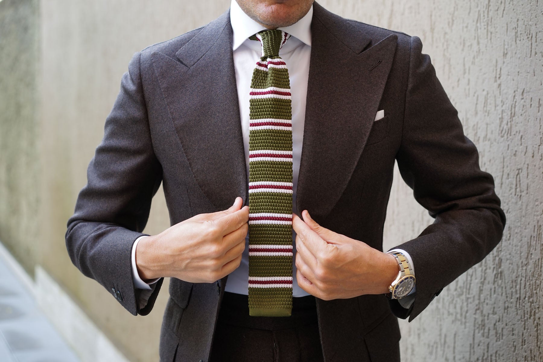 Penn Army Green Knitted Tie