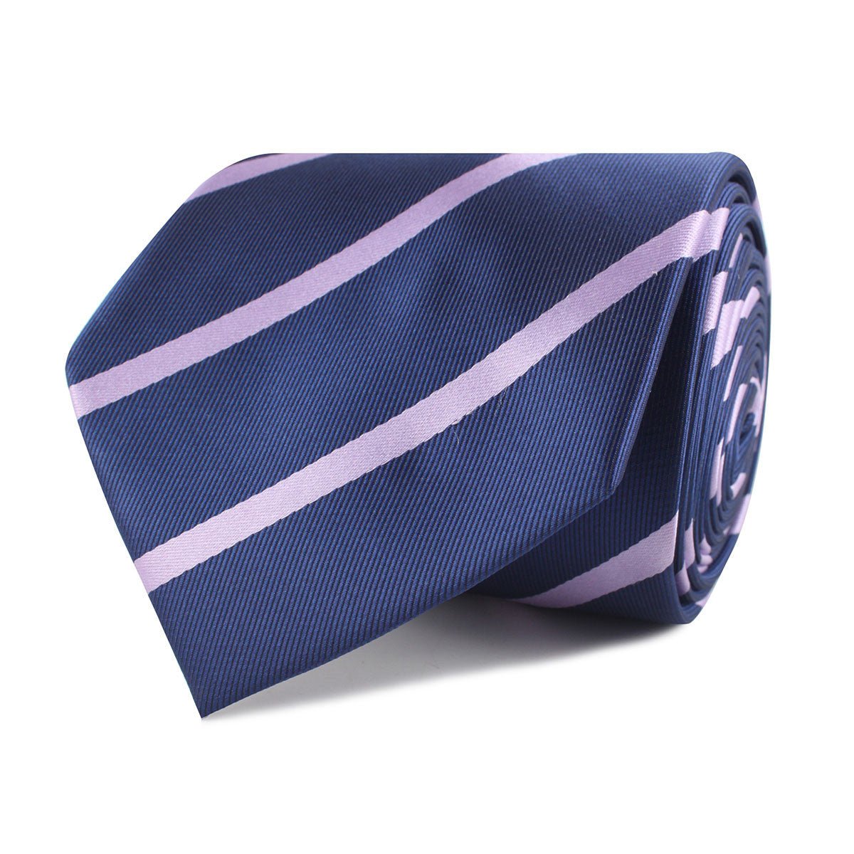 Navy Blue with Lavender Purple Stripes Necktie