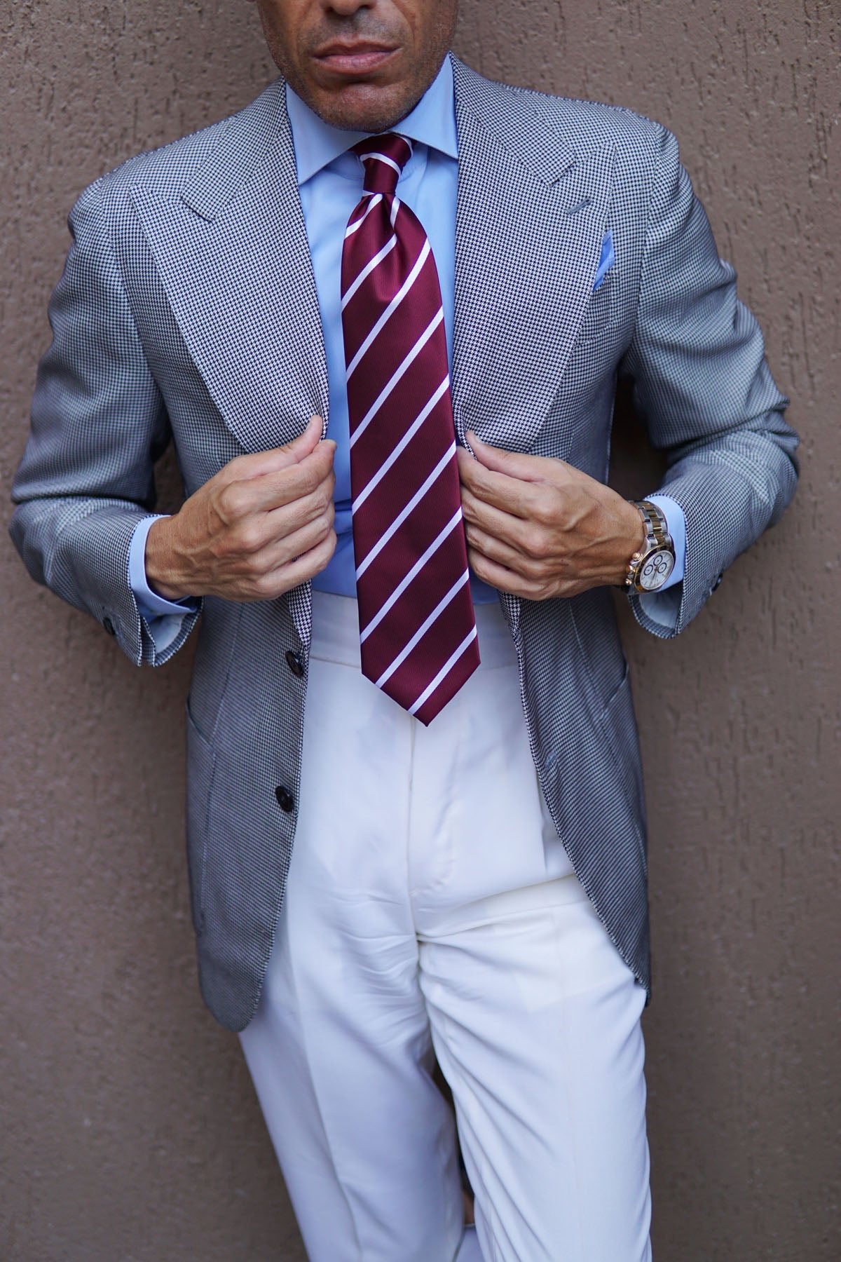 Royal Burgundy Striped Necktie