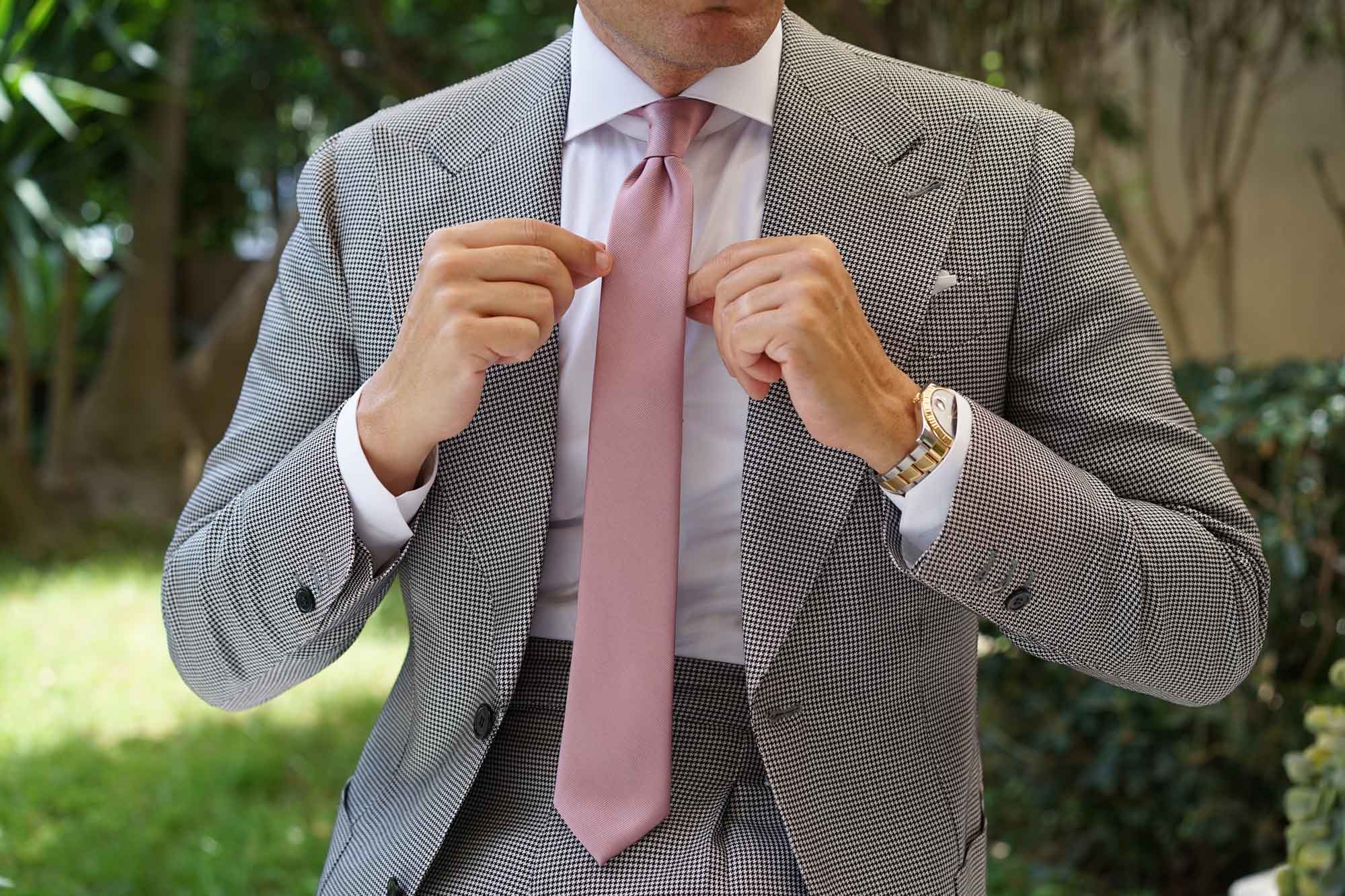 Dusty Rose Twill Skinny Tie