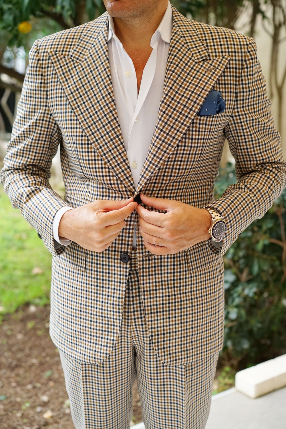 Prussian Polka Dots Pocket Square