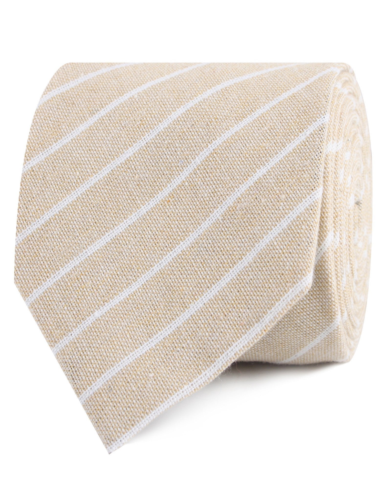 Khaki Linen Pinstripe Tie