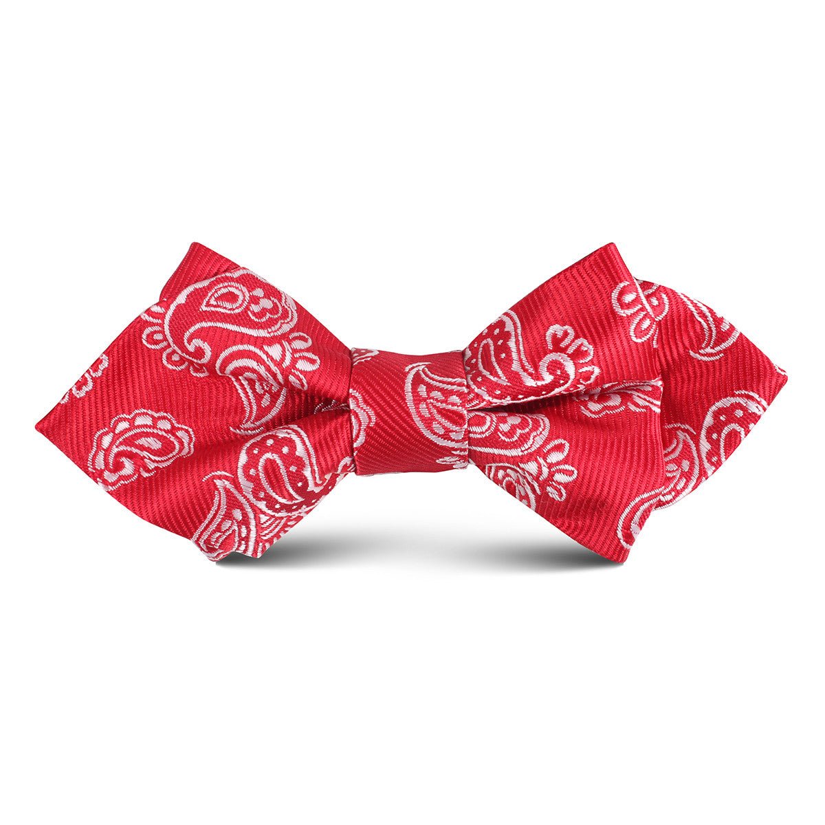 Paisley Red Kids Diamond Bow Tie