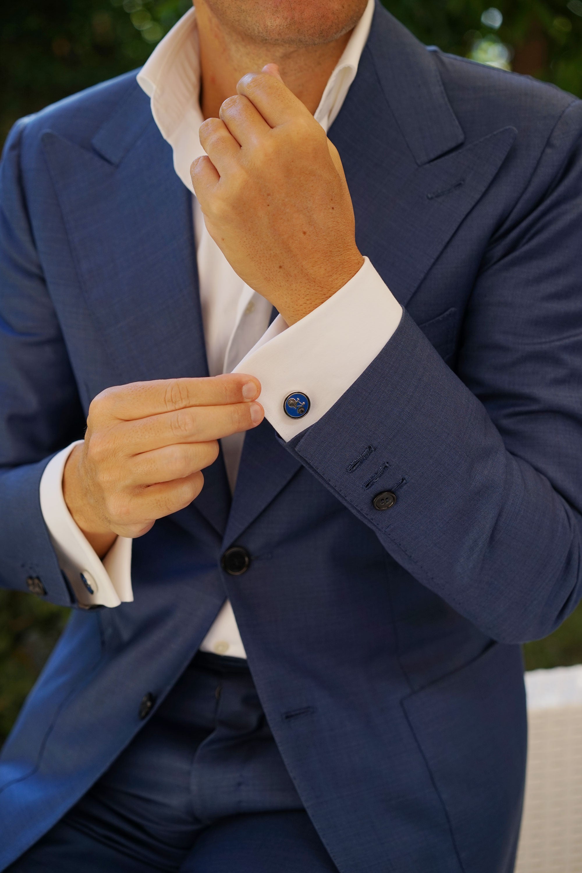 French Blue Bicycle Cufflinks