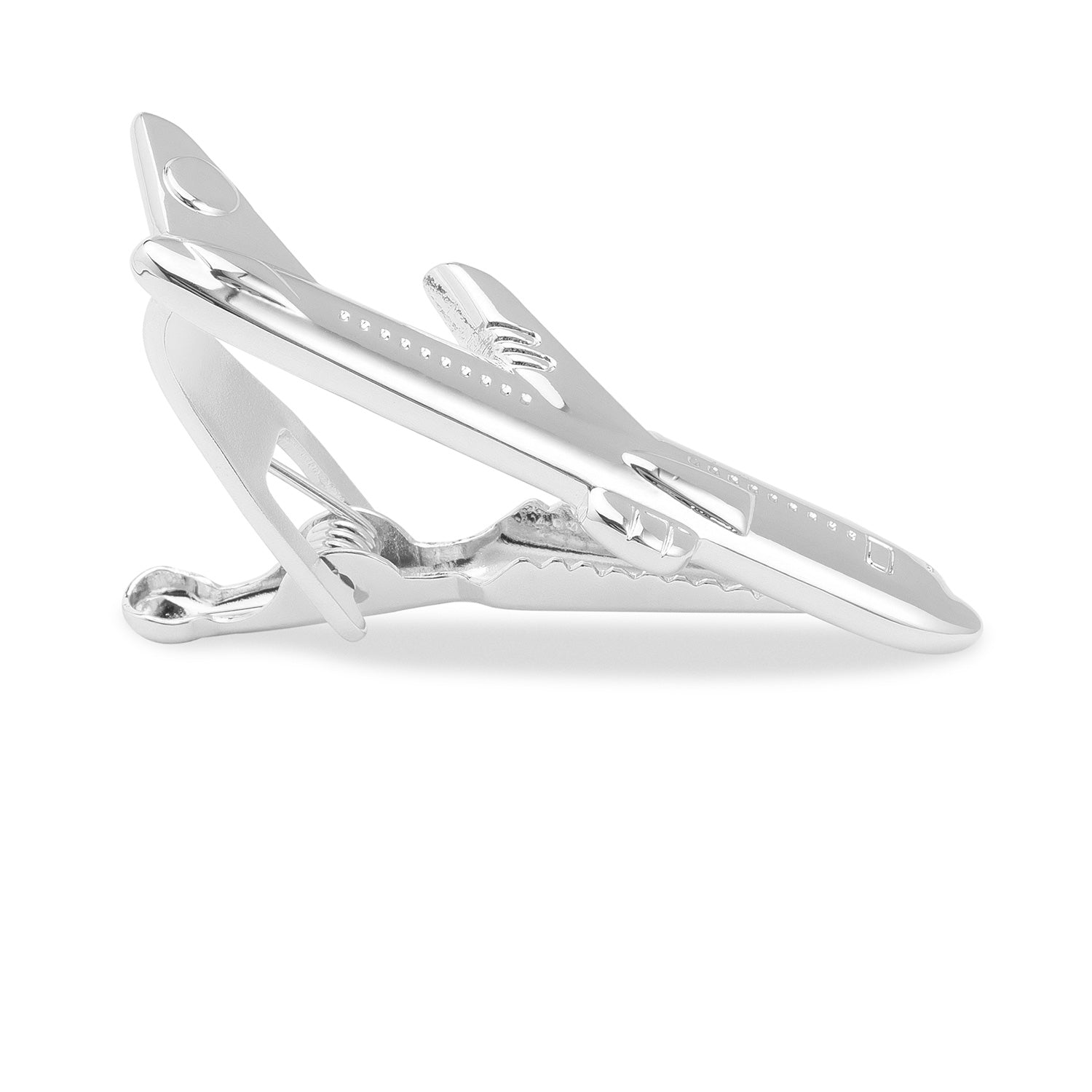 Silver Airplane Tie Bar