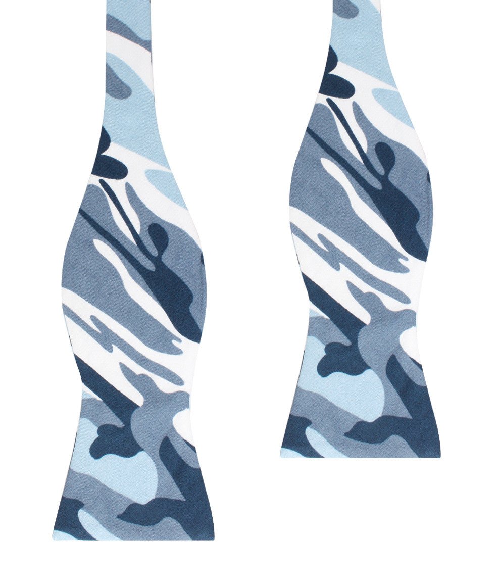 Sea Blue Camo Self Bow Tie