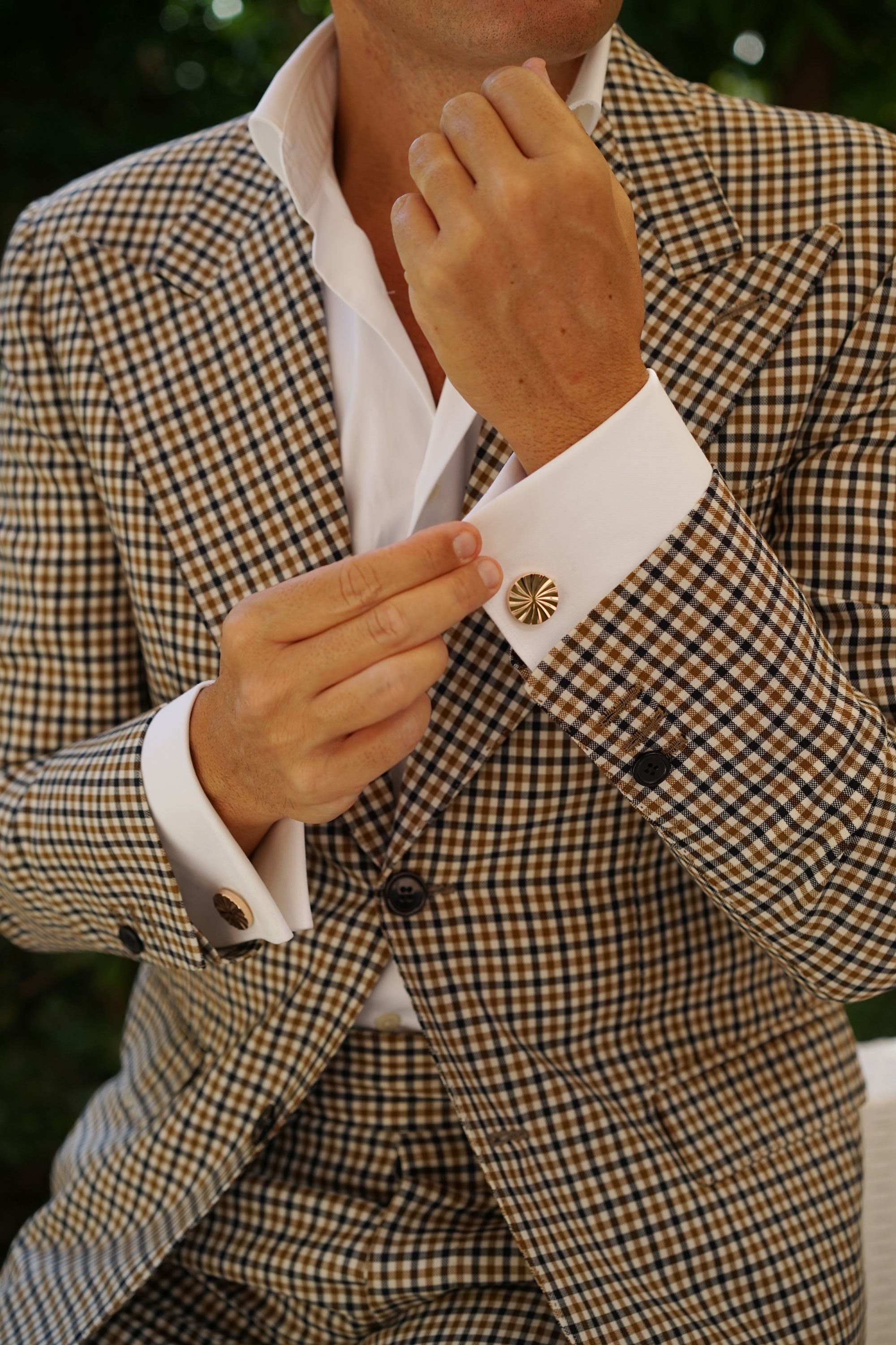 Rose Gold Circle Cufflinks