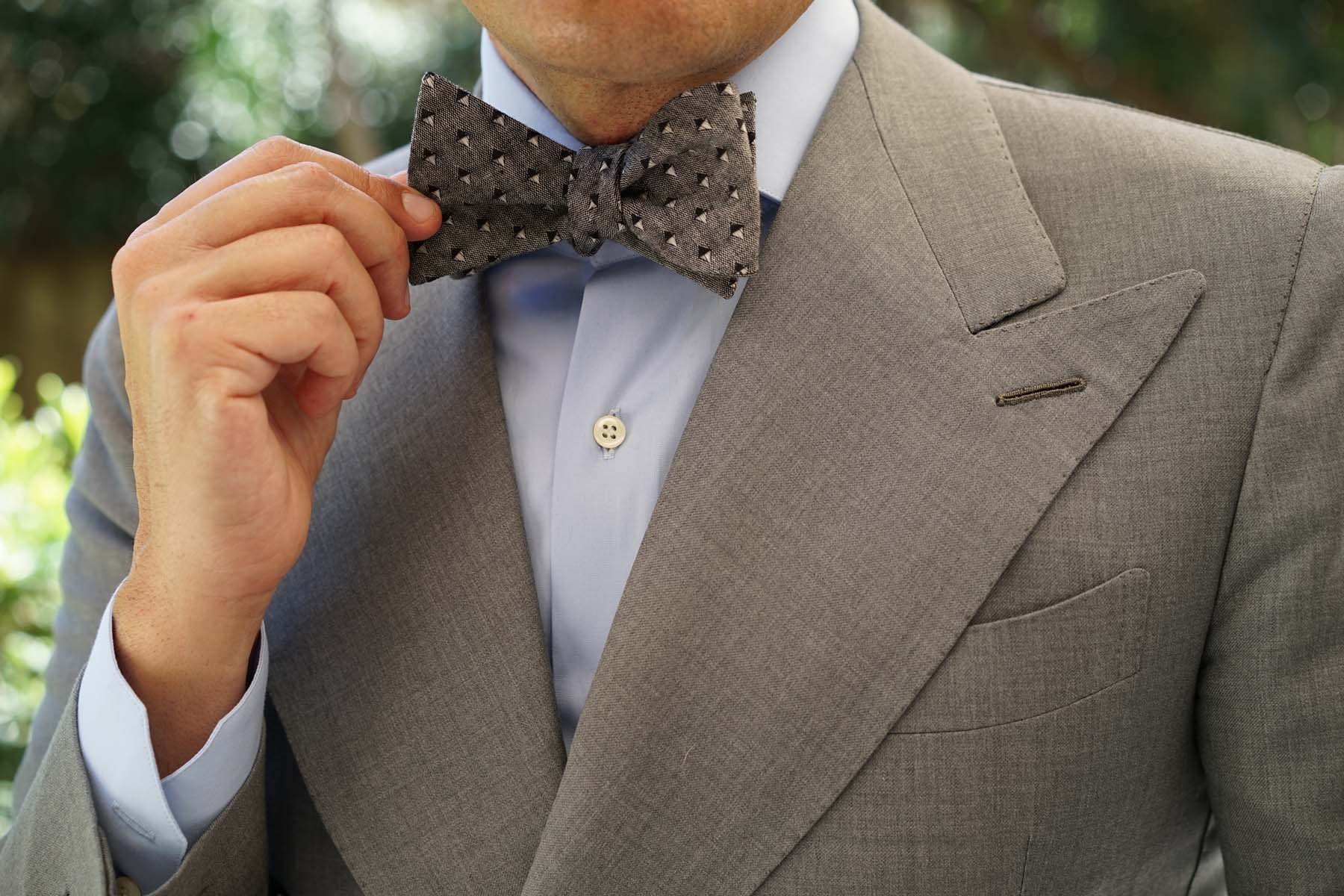 Inception Black Linen Self Bow Tie