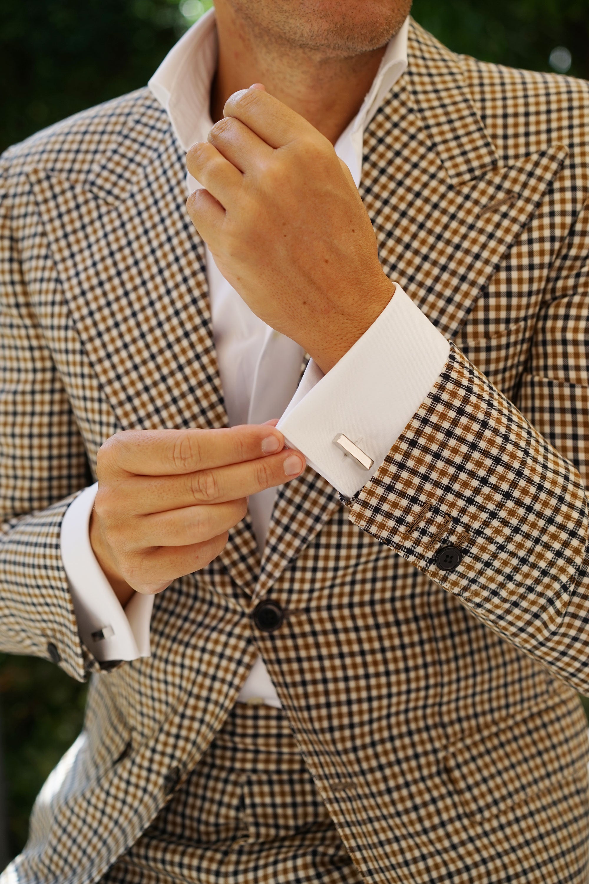 Silver Cuboid Cufflinks