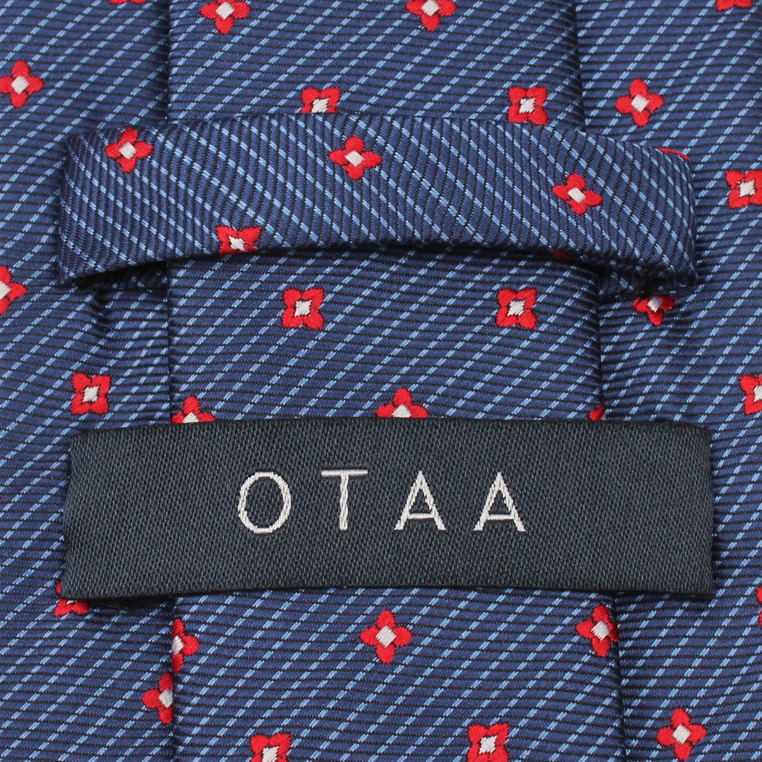 Navy Blue Tie with Red Pattern