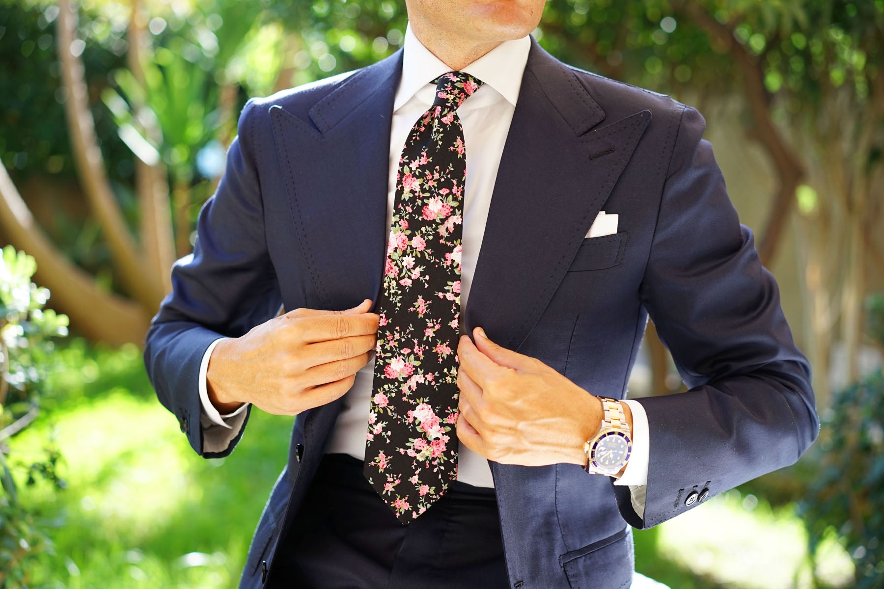 Carnation Floral Pink Tie