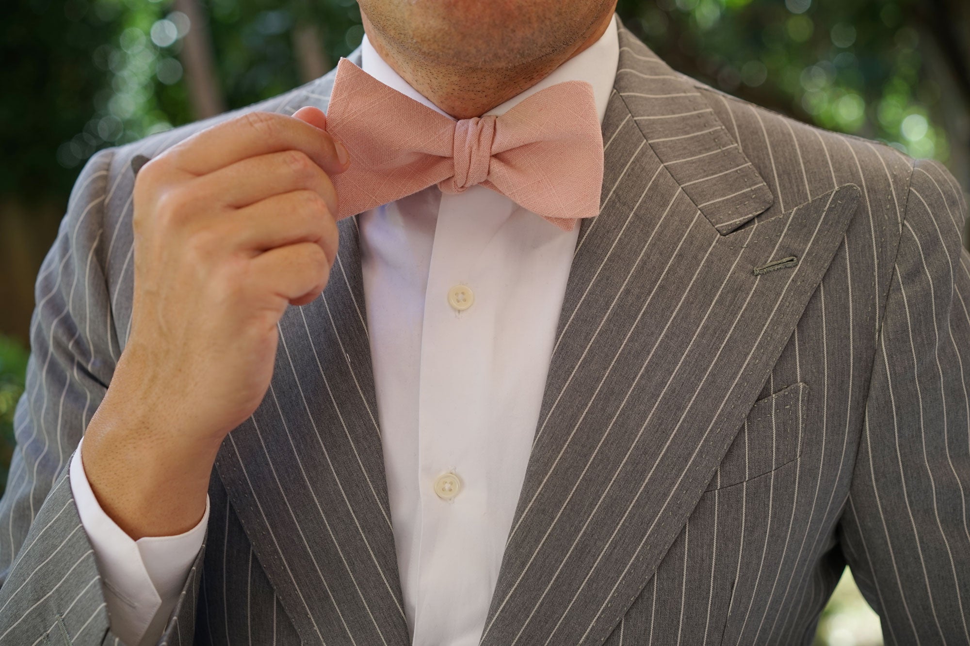 Dusty Rose Pink Self Bow Tie