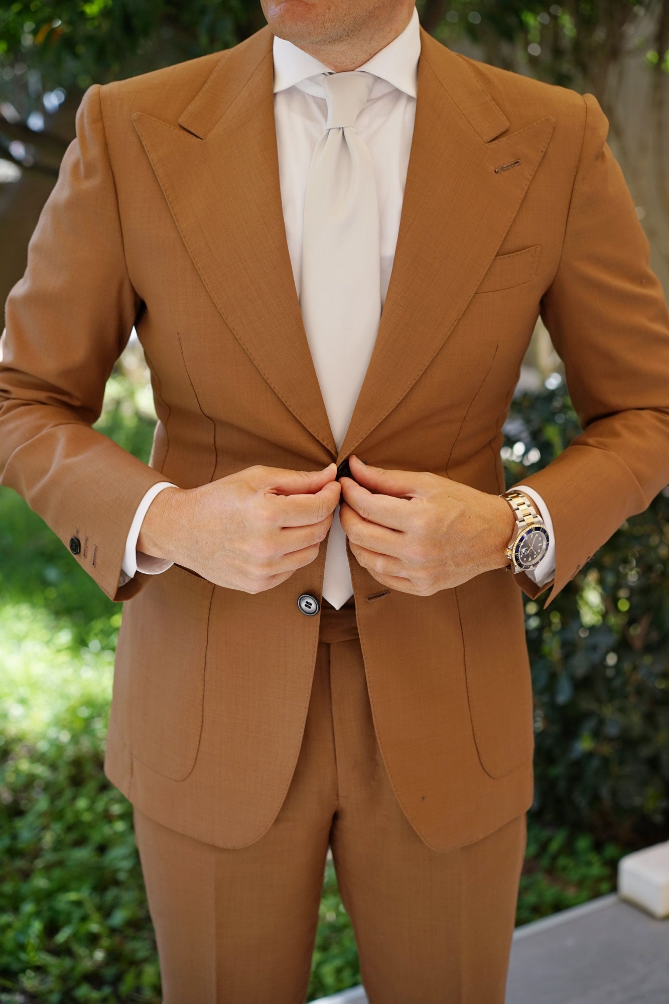 Light Grey Satin Necktie