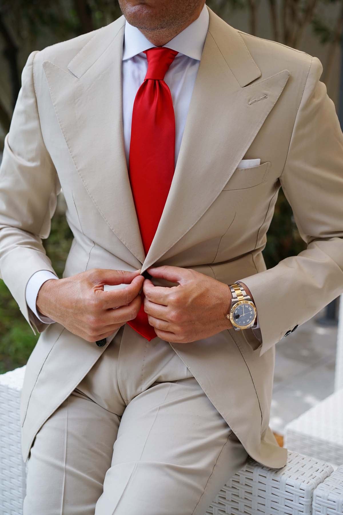 Red Cherry Satin Necktie