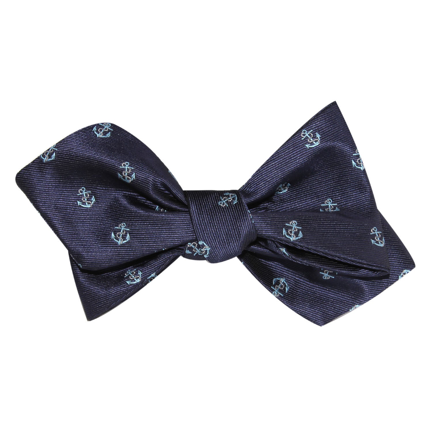 Navy Blue Sail Anchor Self Tie Diamond Tip Bow Tie