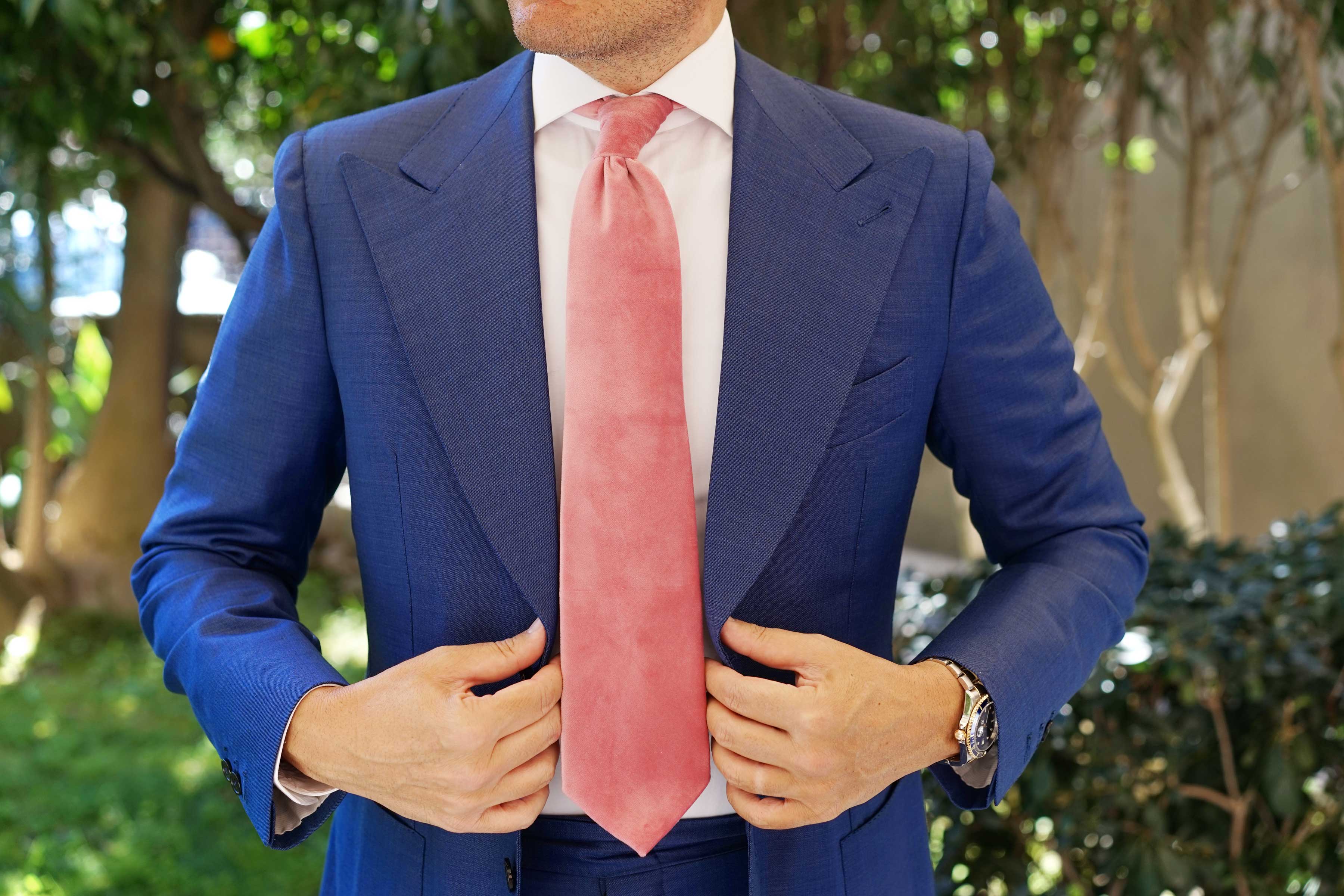 Pink Velvet Necktie