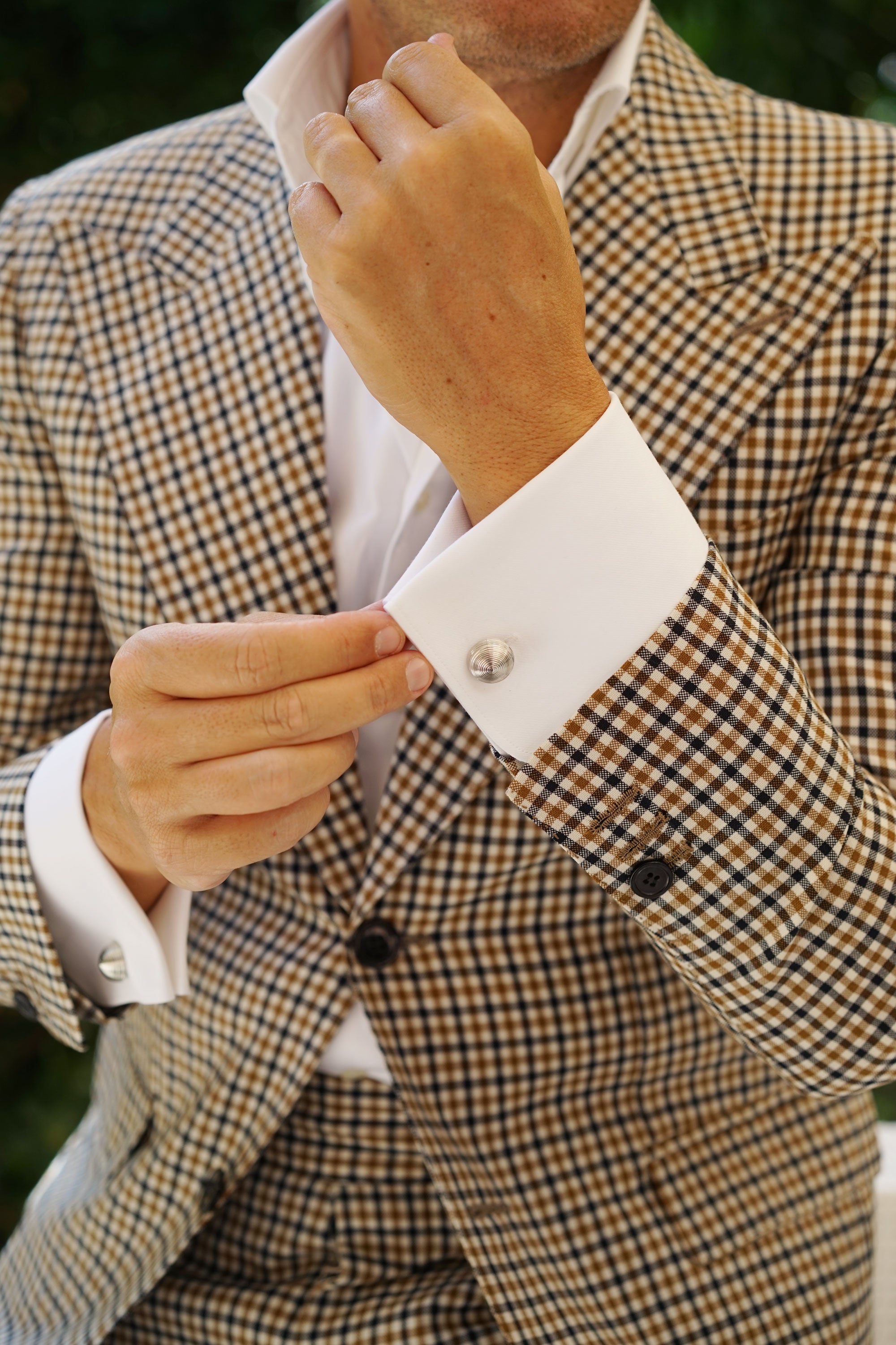 Silver Etched Cufflinks